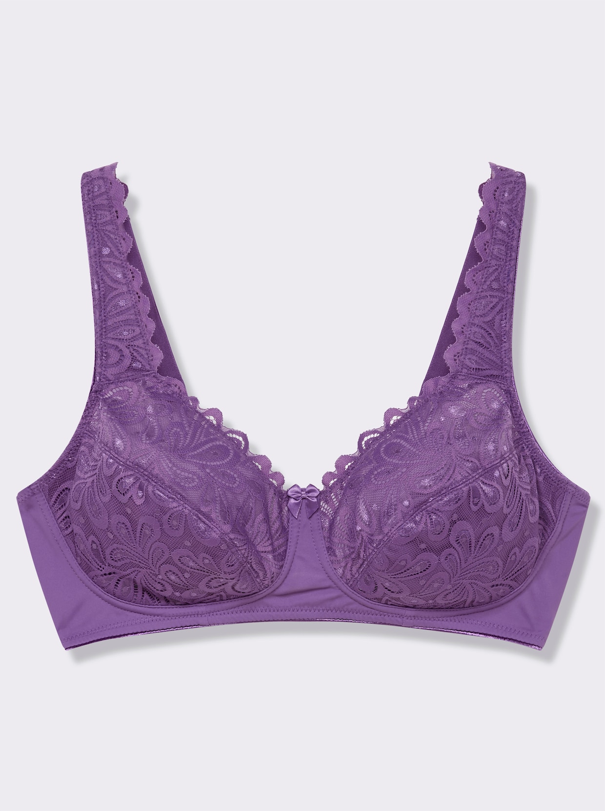 wäschepur Komfort-BH ohne Bügel mit Spitzen-Verzierung - lila