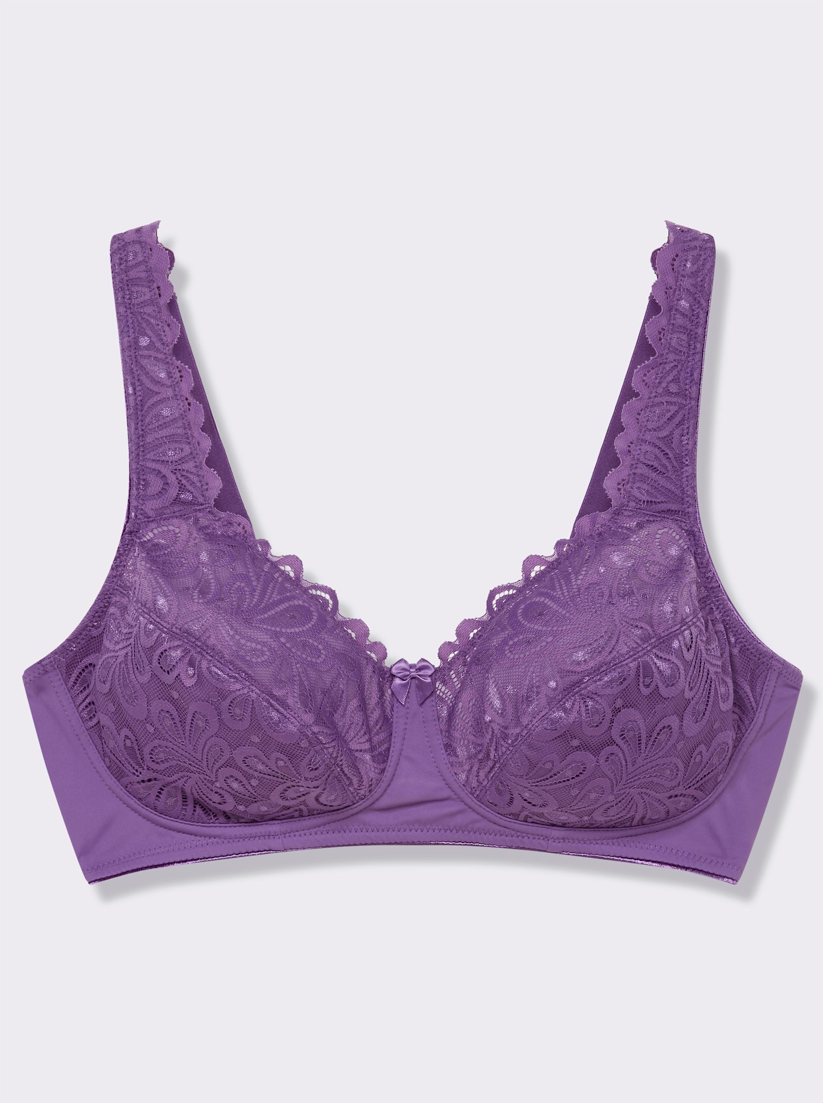 wäschepur Komfort-BH ohne Bügel mit Spitzen-Verzierung - lila