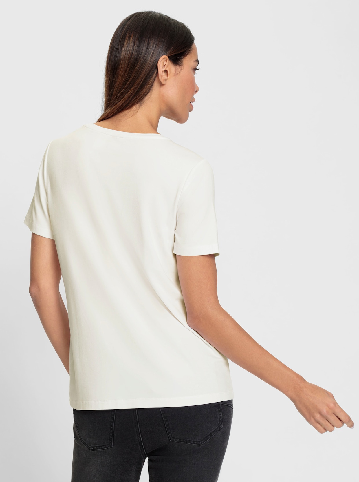 heine Shirt met ronde hals - ecru