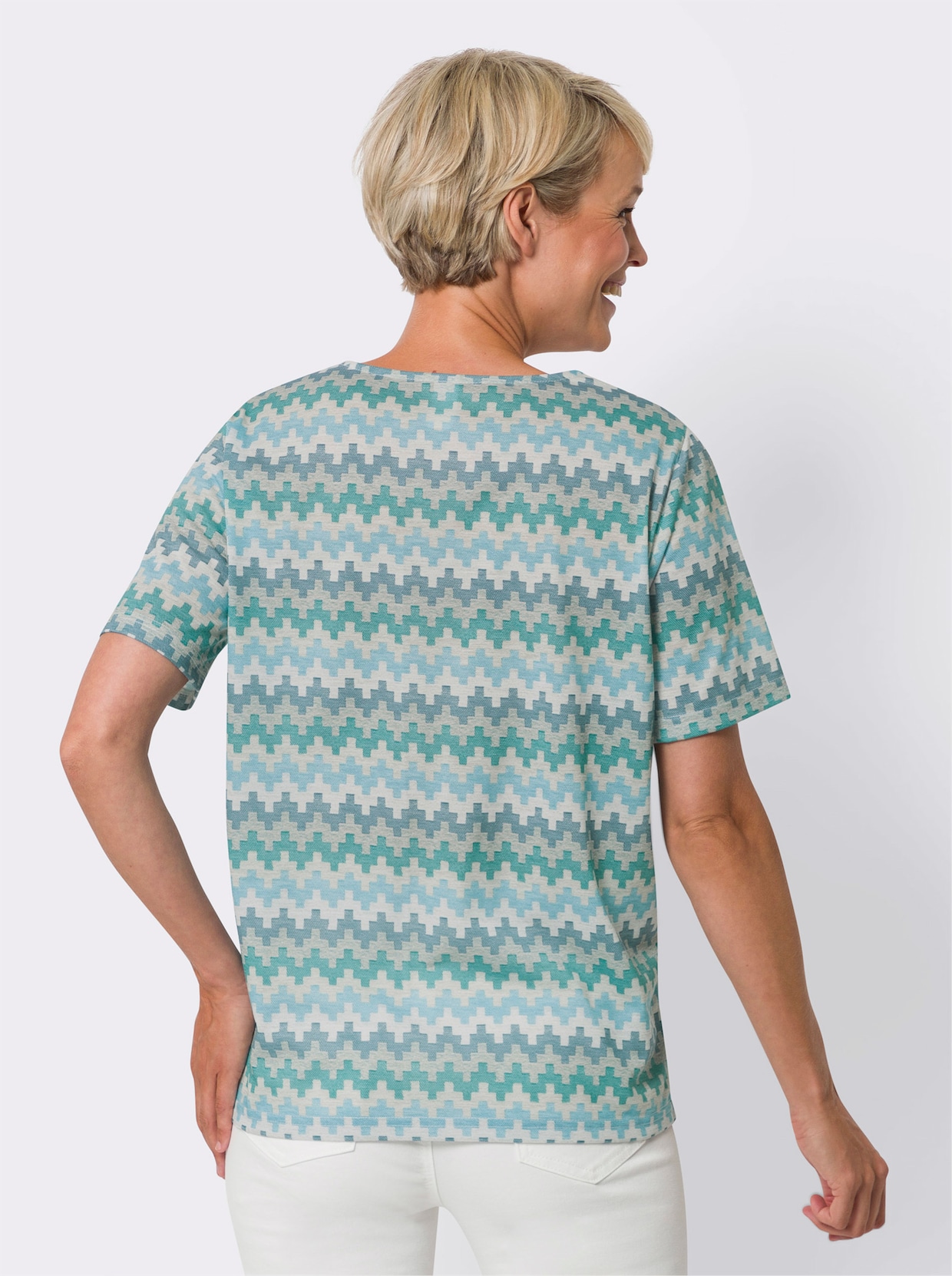 Shirt met korte mouwen - aquamarine/smaragdgroen bedrukt