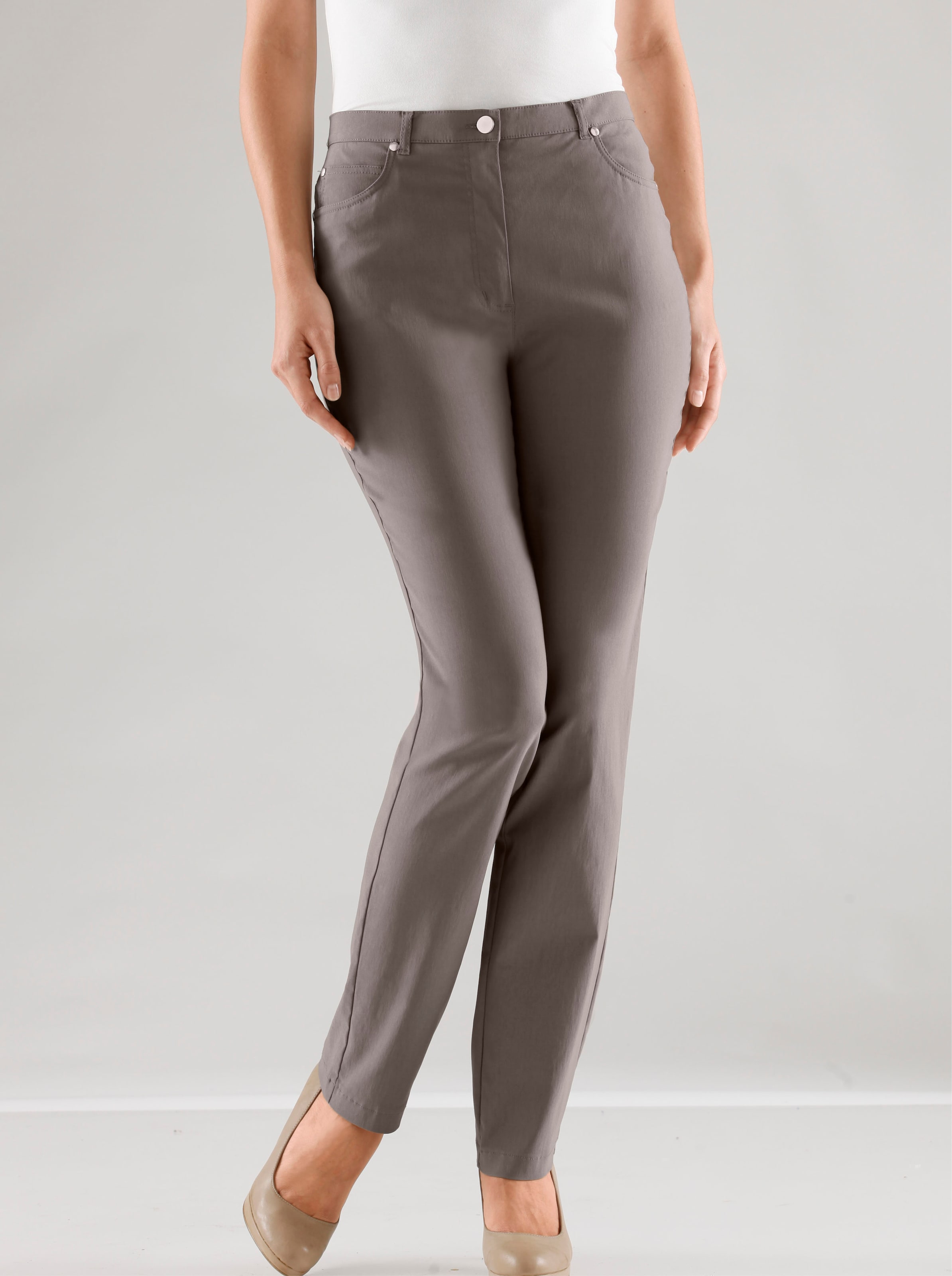 Witt Damen 5-Pocket-Hose in elastischer Qualität, taupe
