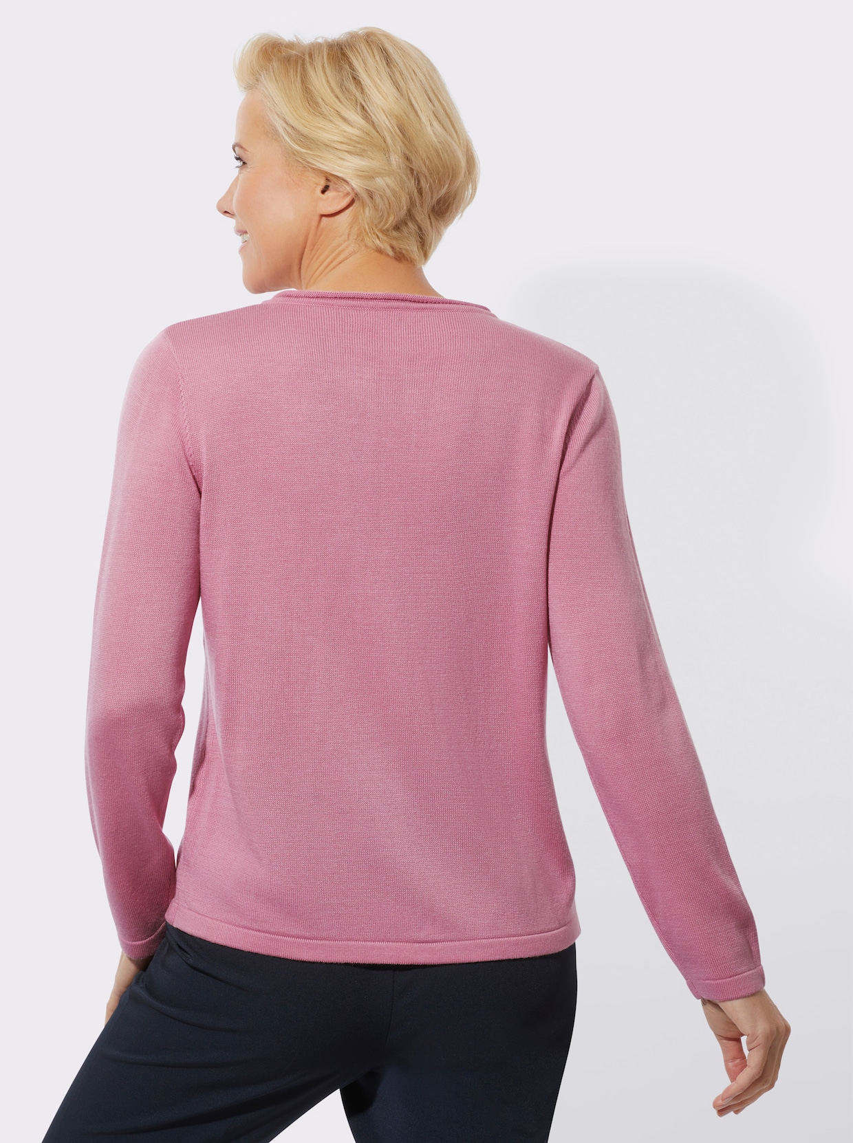 Pullover met ronde hals - oudroze