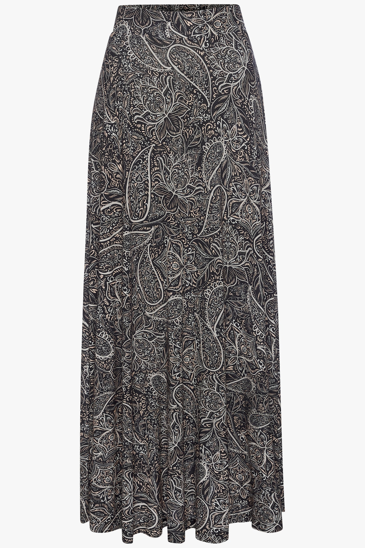 LASCANA Maxirock - schwarz-grau-creme bedruckt