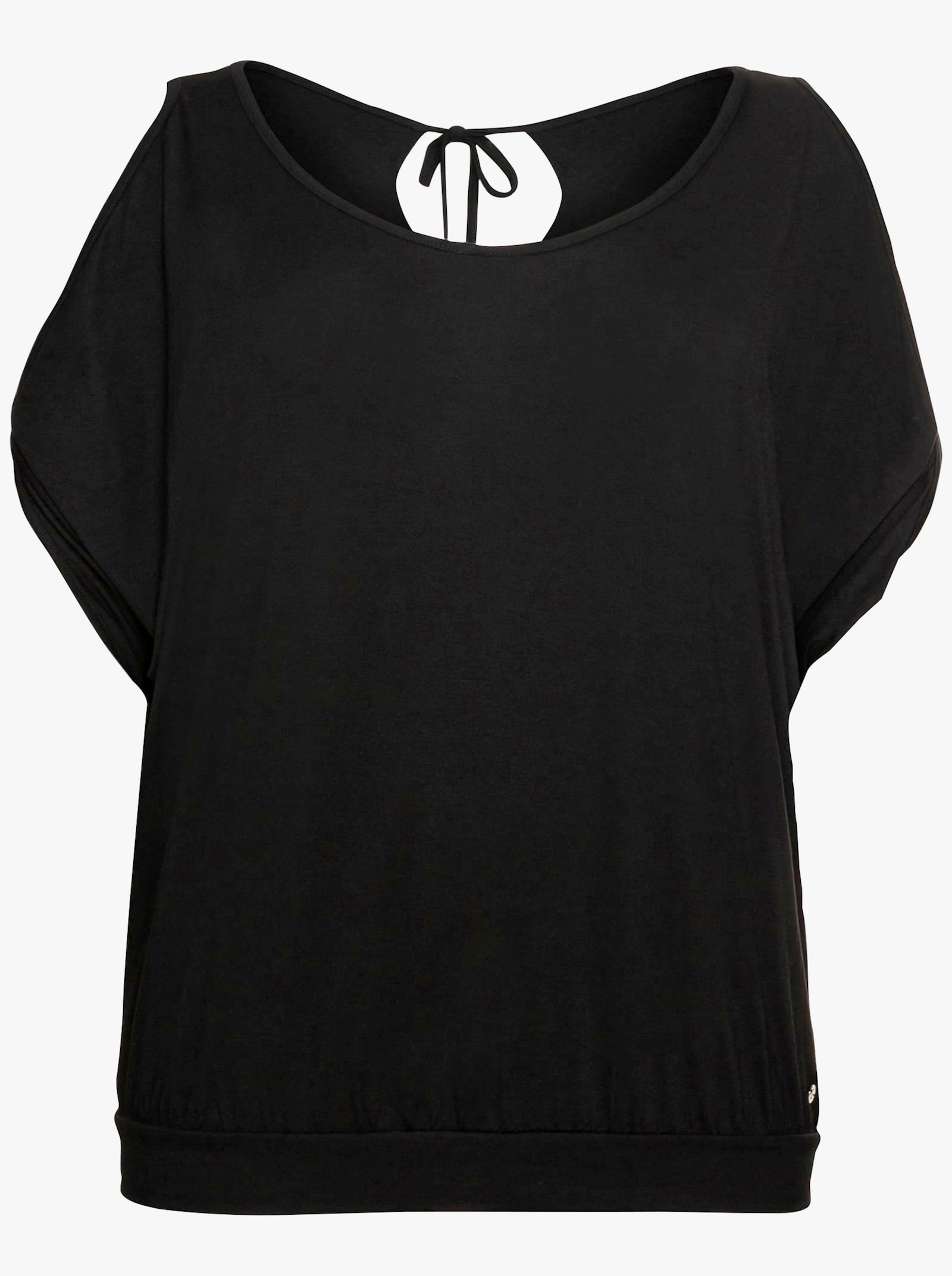 sheego Shirt met mouwen met split - zwart