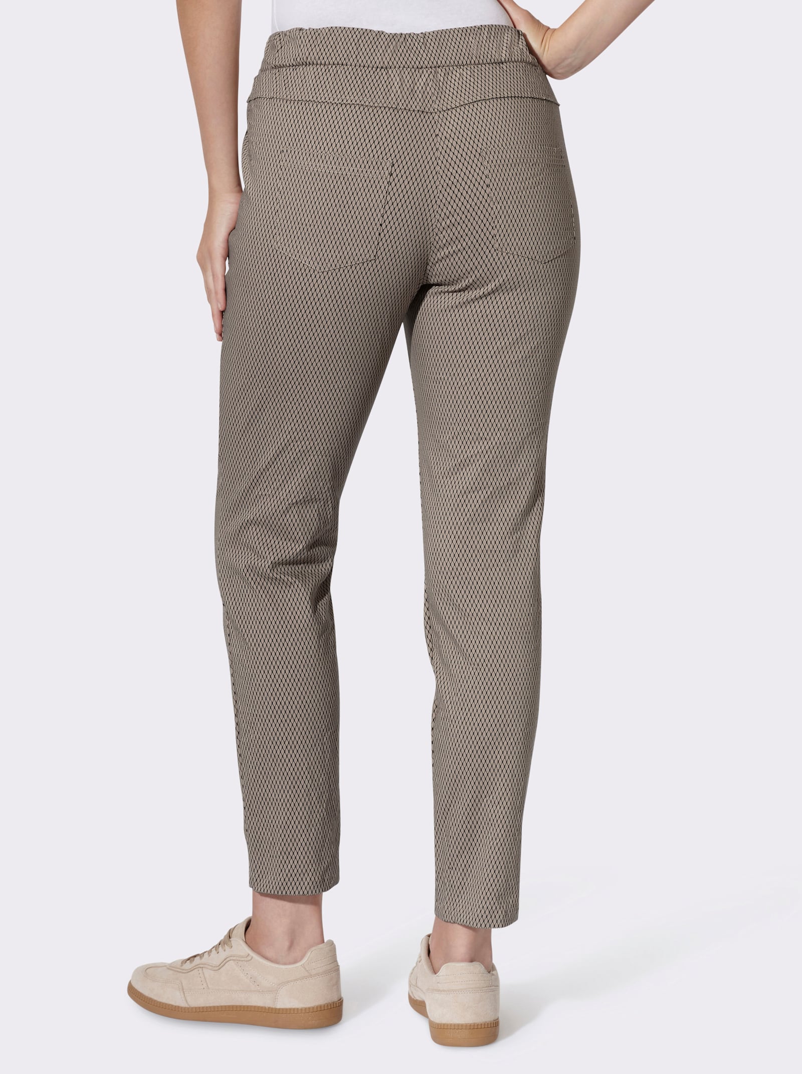 heine Druckhose in Crinkle-Optik - sesam-schwarz-bedruckt