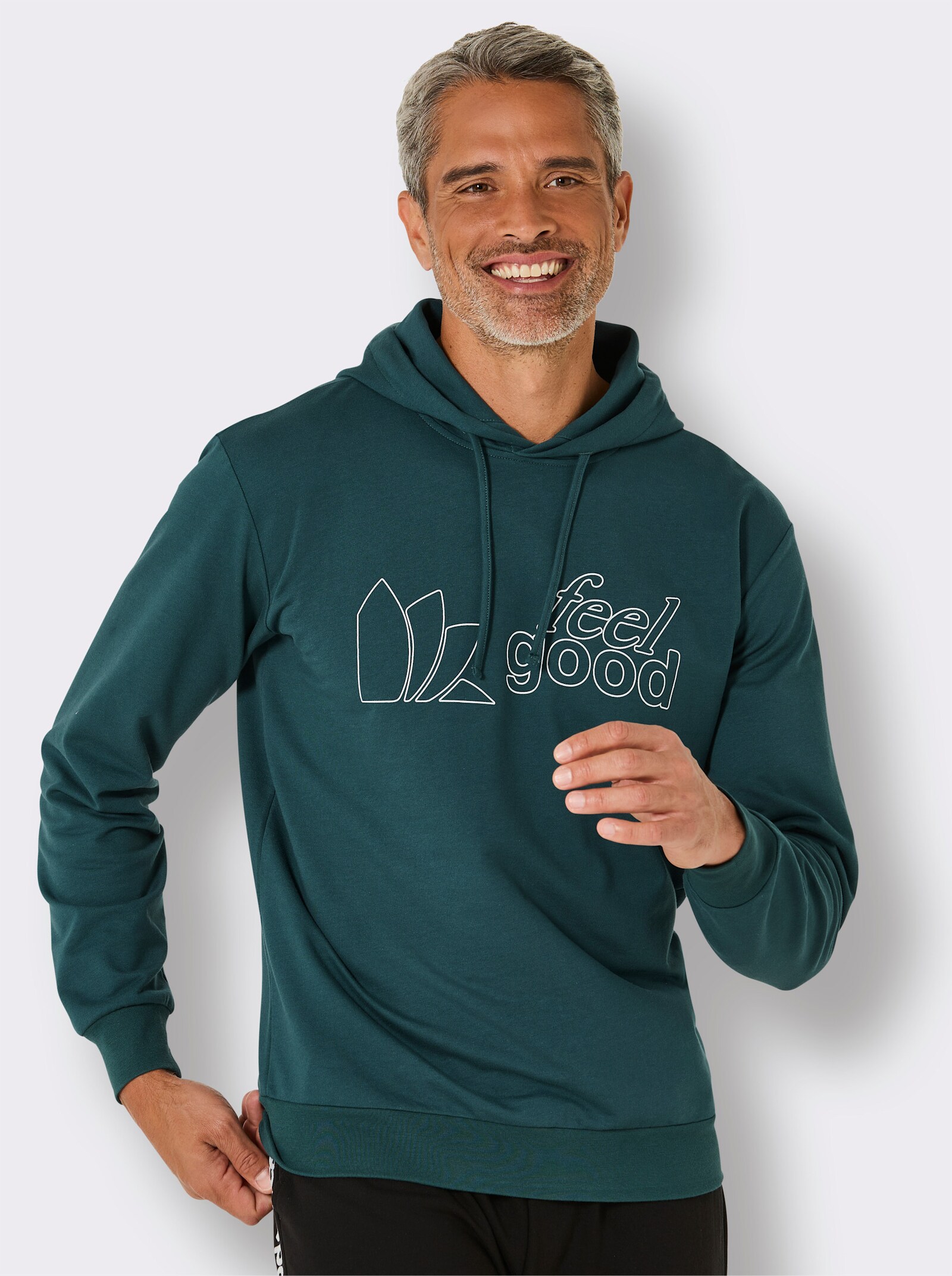 feel good Sweatshirt - petrol-weiß