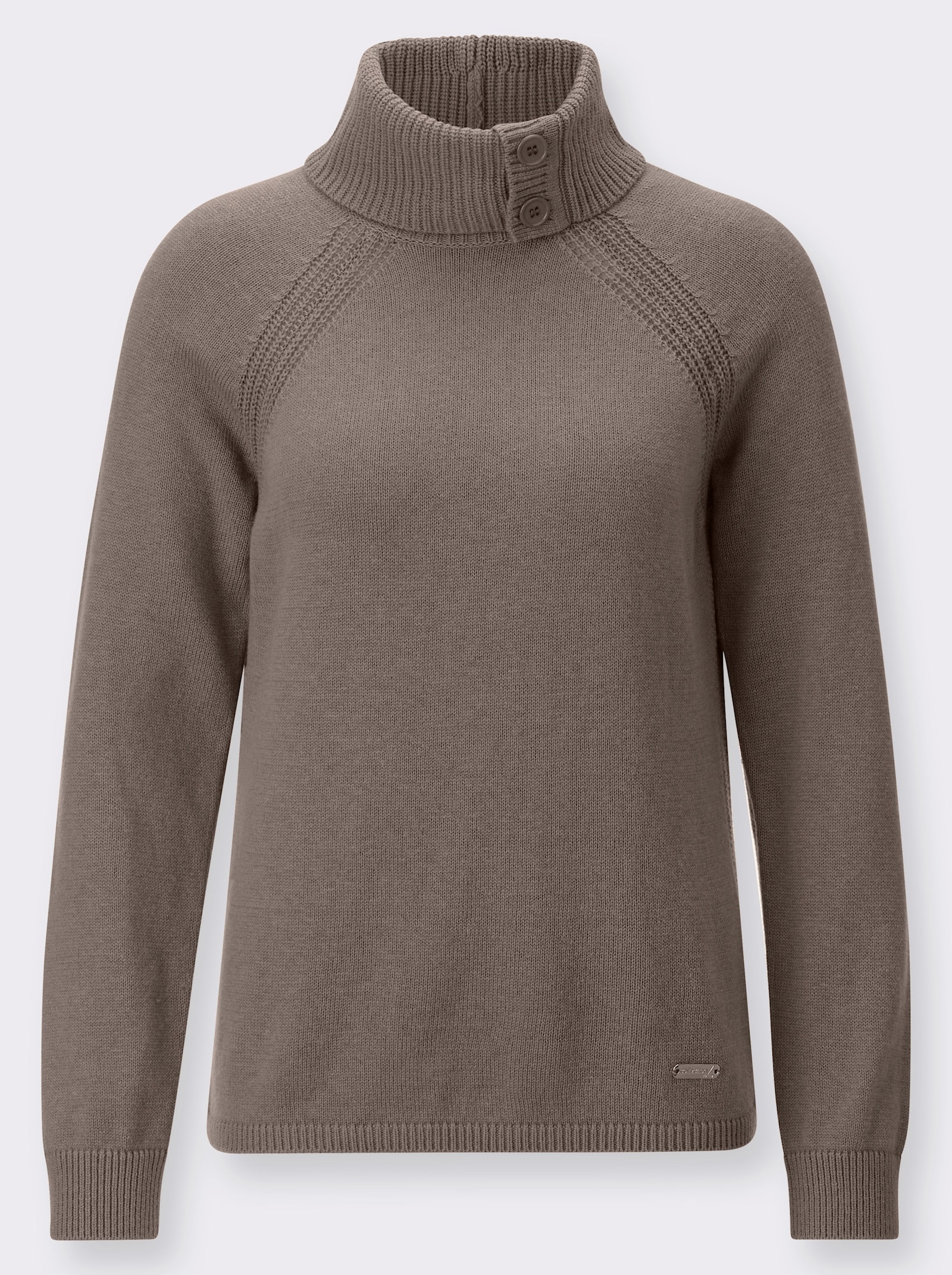 Rollkragenpullover mit Woll-Anteil - taupe
