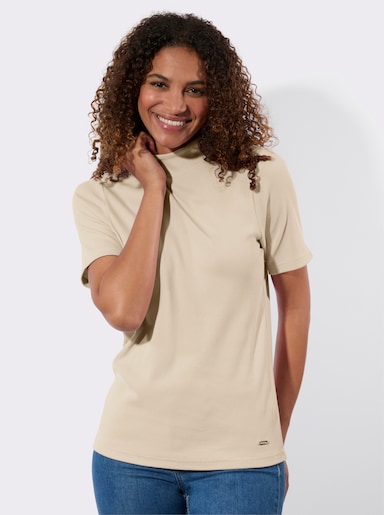 Stehkragenshirt - elfenbein