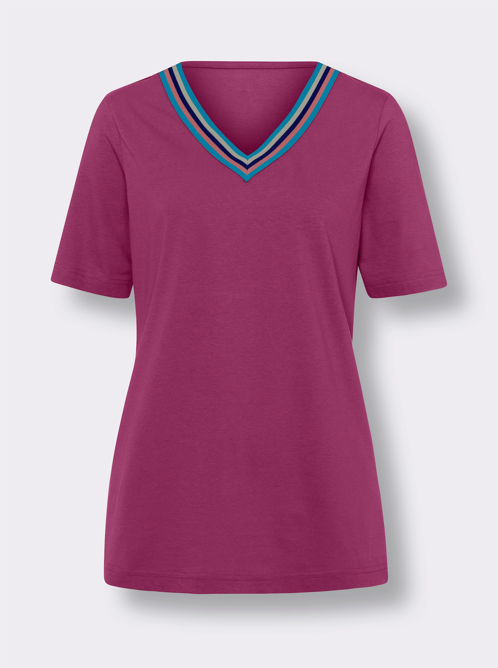 Freizeitshirt mit gestreiftem Zierband - erika