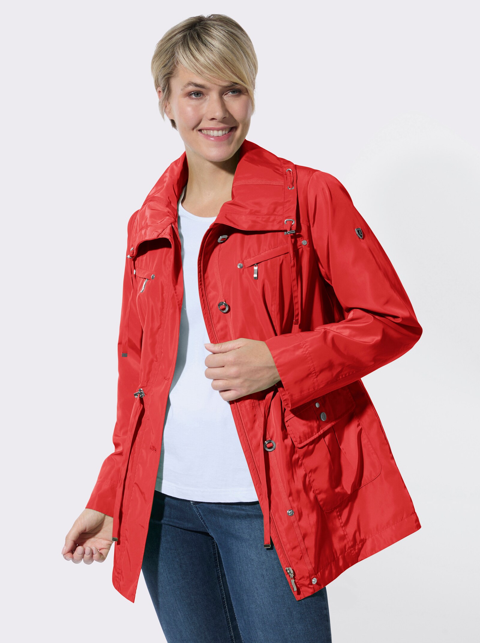 Übergangsjacke mit Umlegekragen - rot