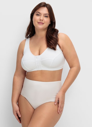 sheego Bügelloser BH mit Vorderverschluss - weiß