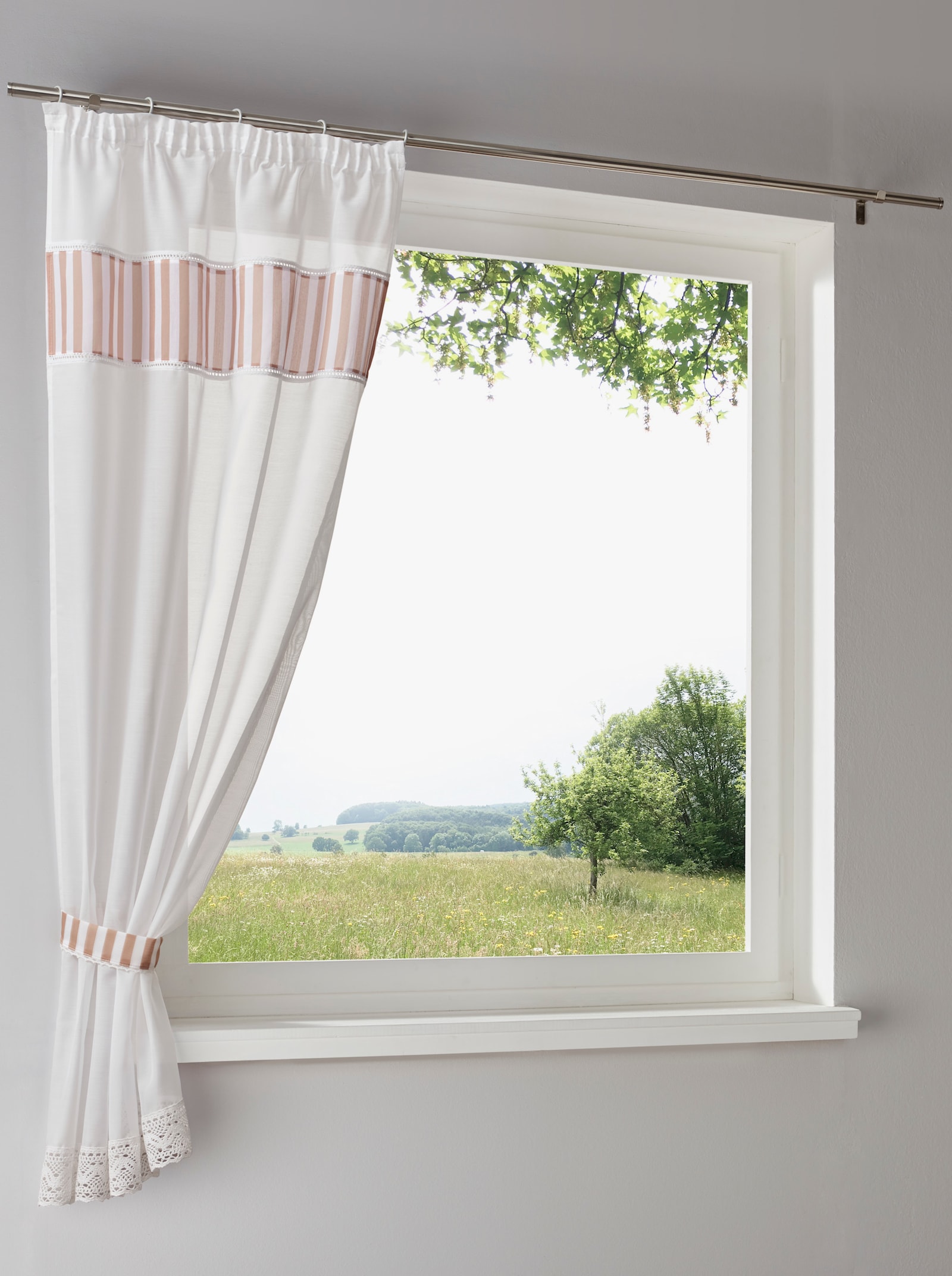 heine home Decoratieve vitrage - wit/beige