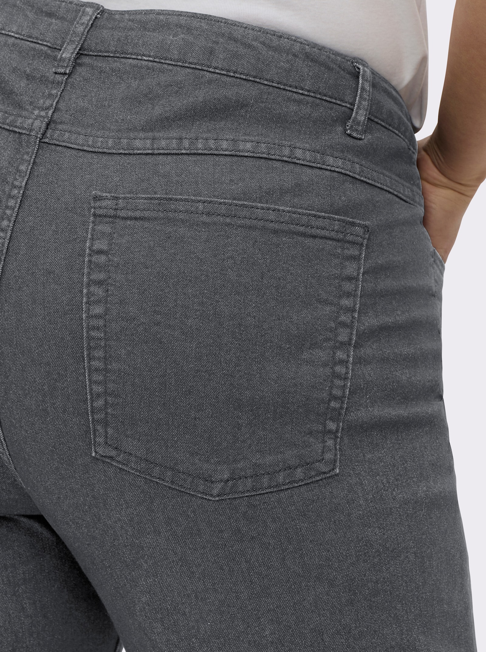Jeans mit weitem Bein - stone-grey-denim