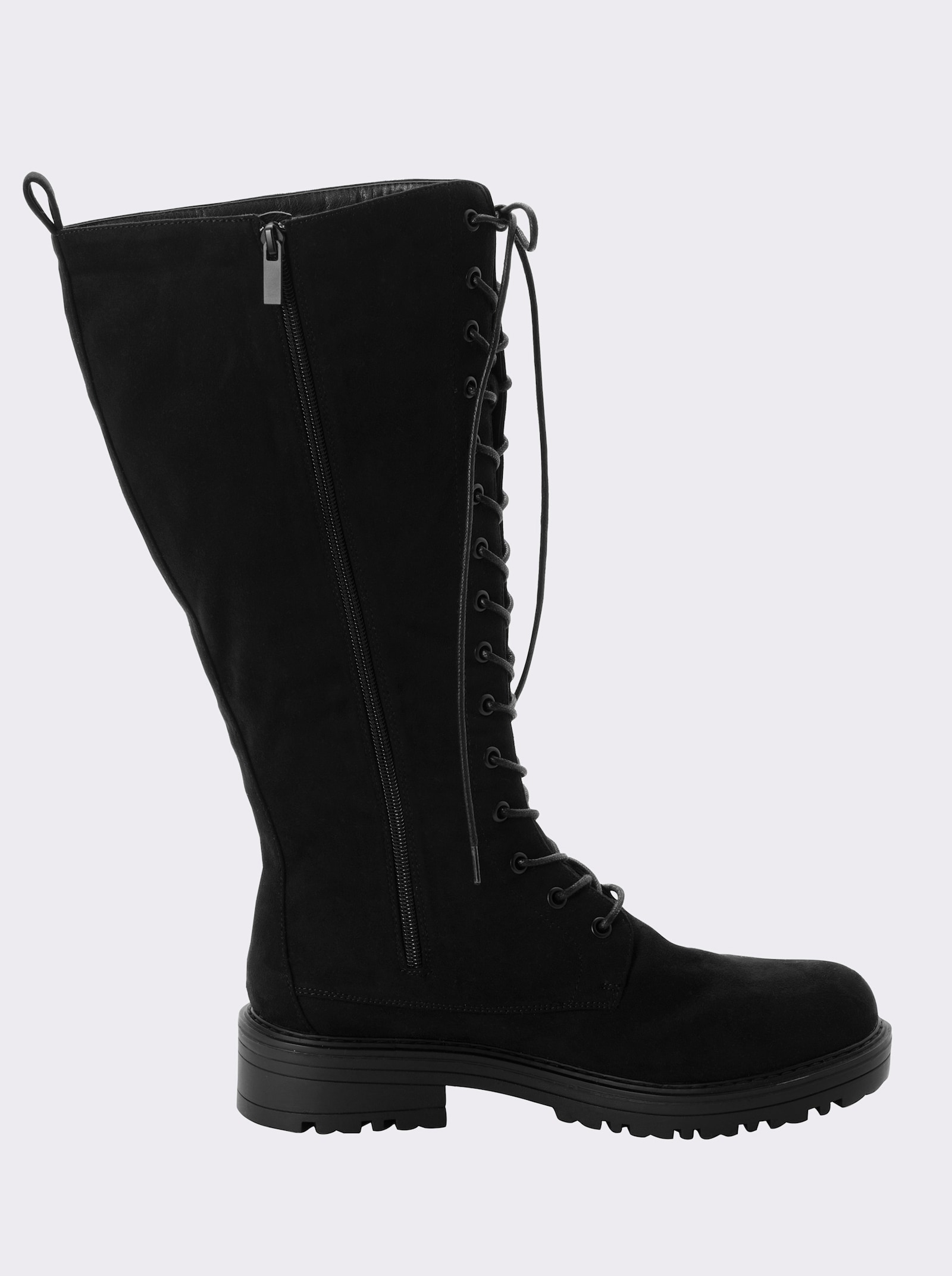 sheego Veterlaars in wildleerlook - zwart