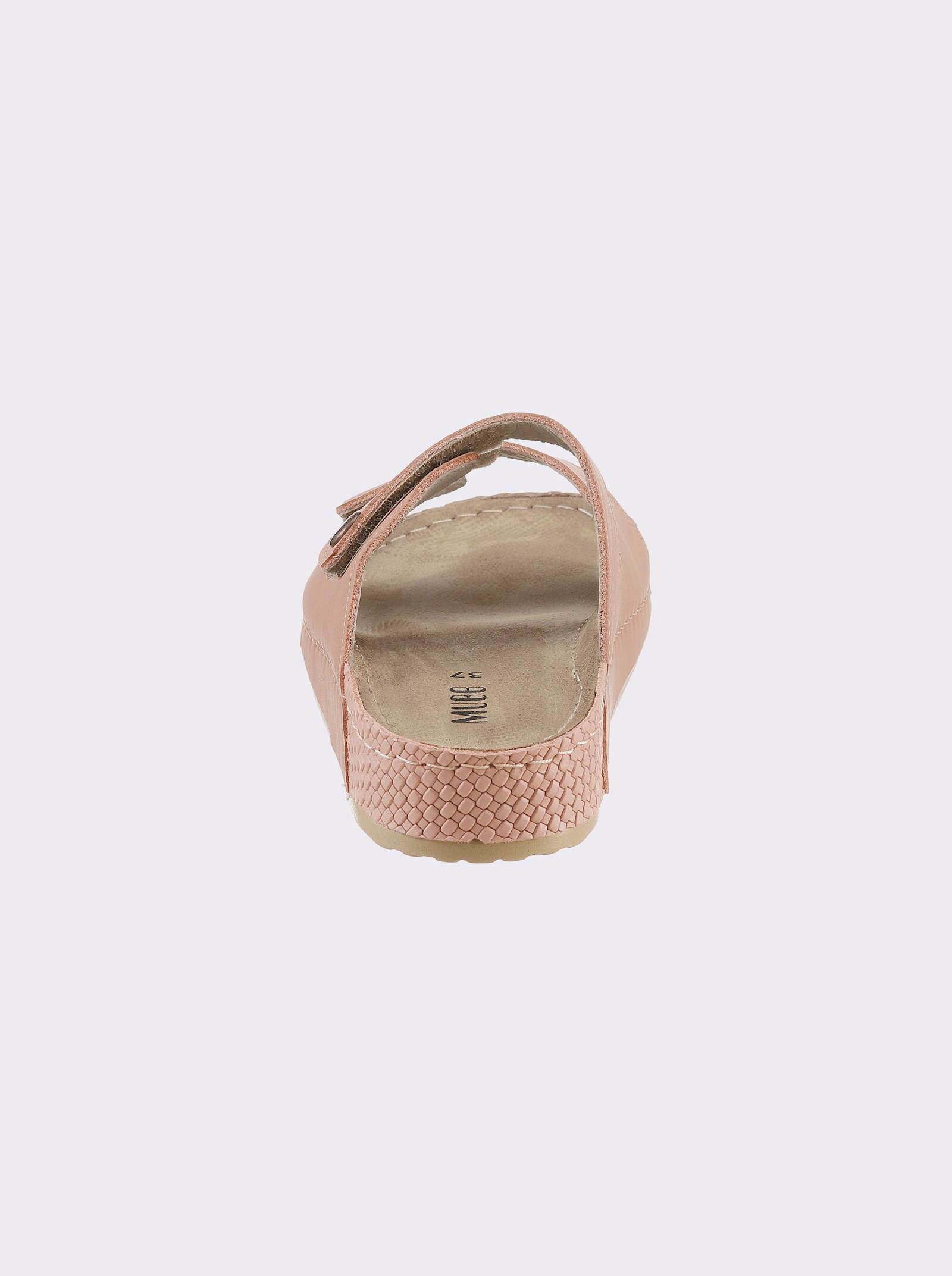 Mubb Pantolette mit Leder-Memory-Fußbett - puder