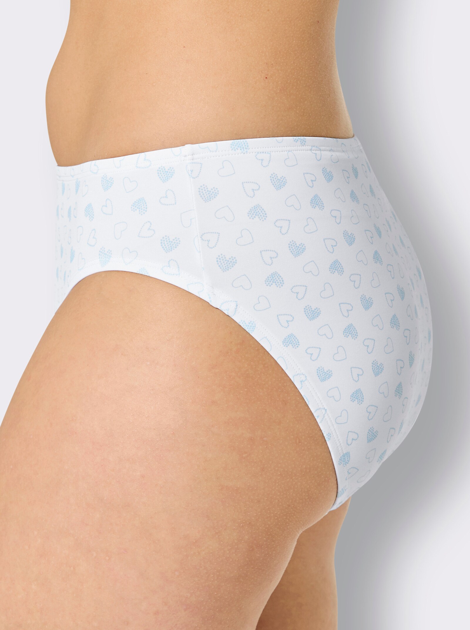 wäschepur Jazzpants in der 3-Stück-Packung - 2x weiß-mint-bedruckt + 1x weiß