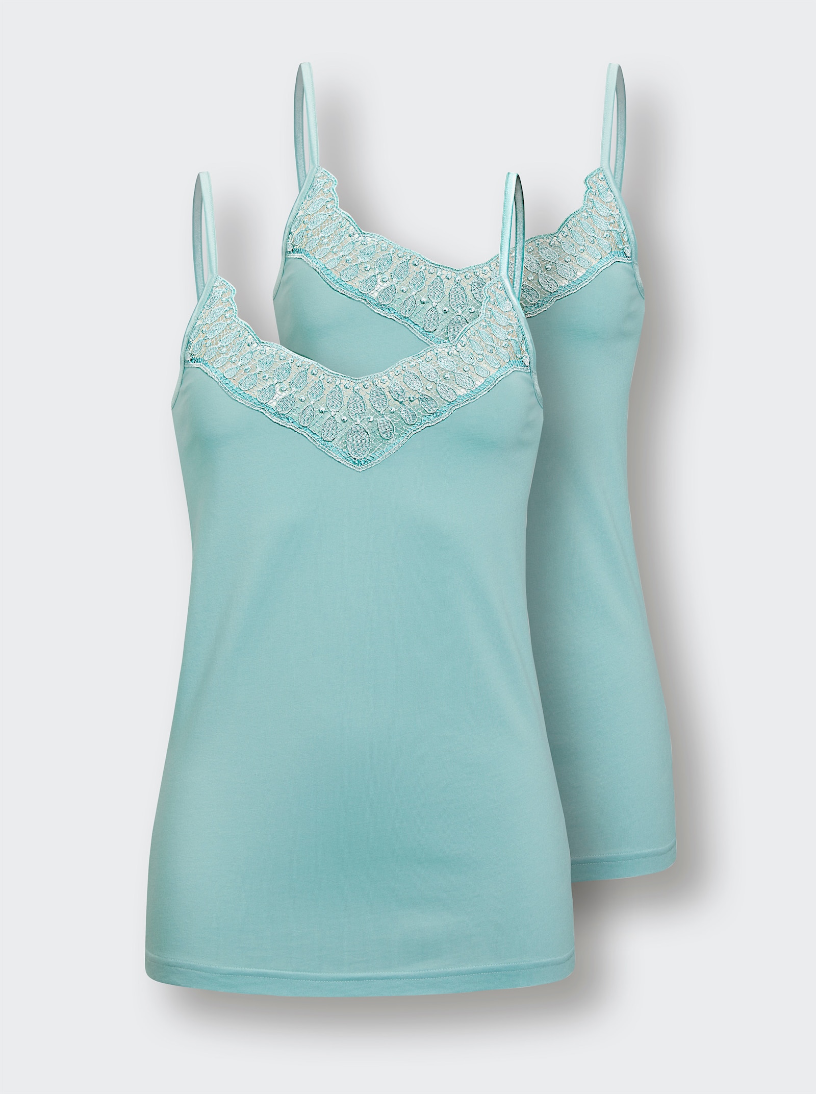 wäschepur Hemd met kantgarnering - mint