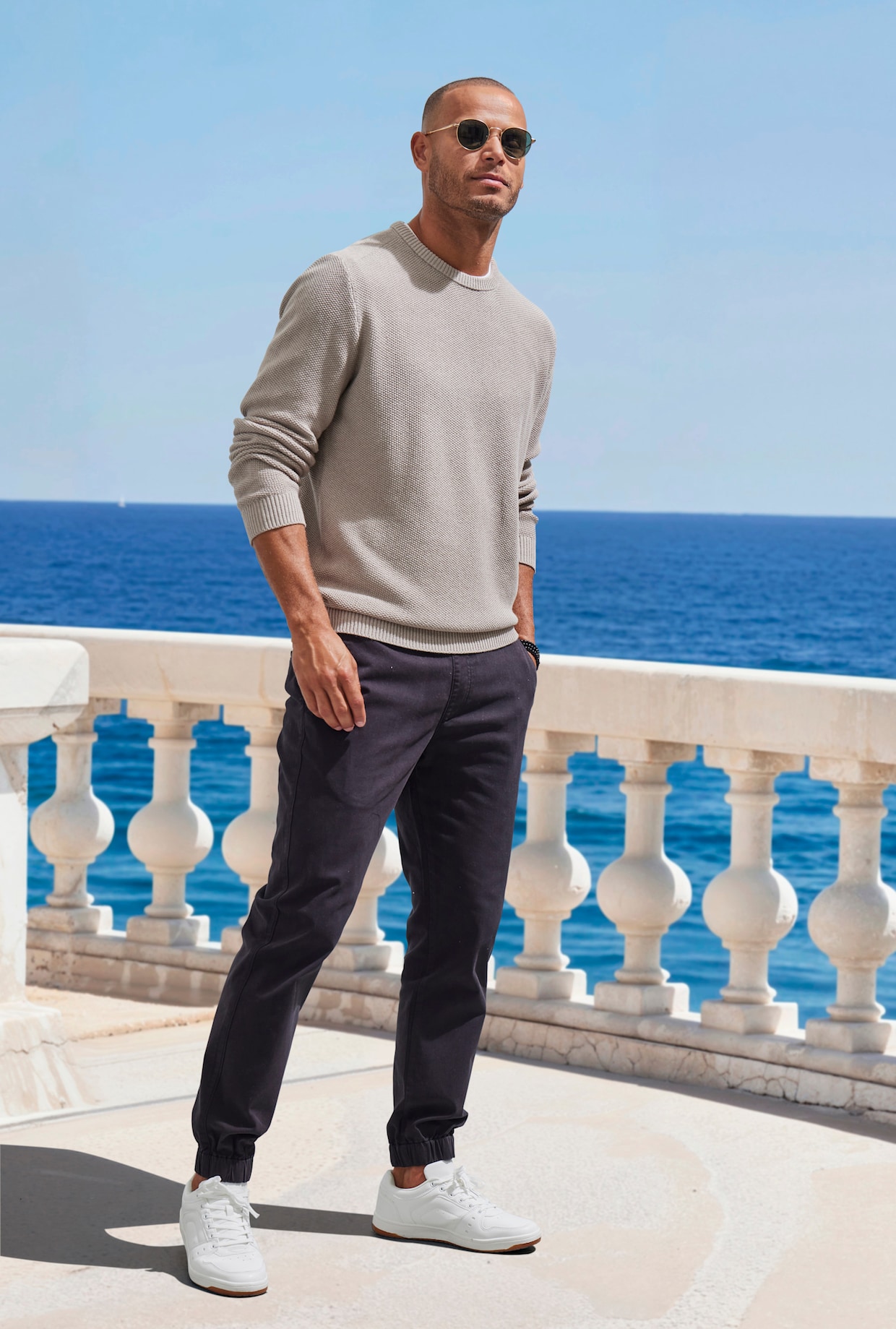 Gebreide pullover - beige