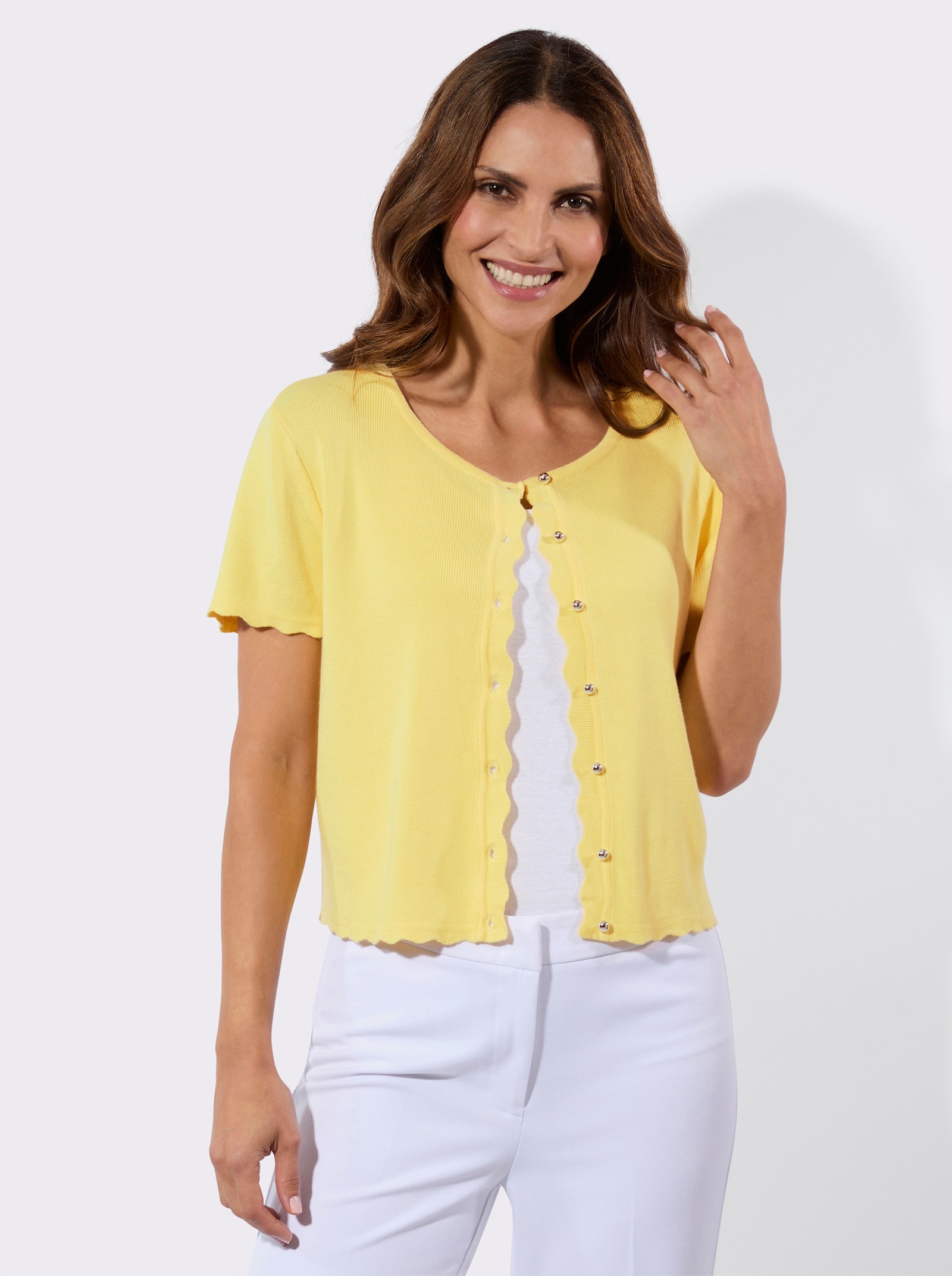 Bolero mit Wellenkante - zitrone