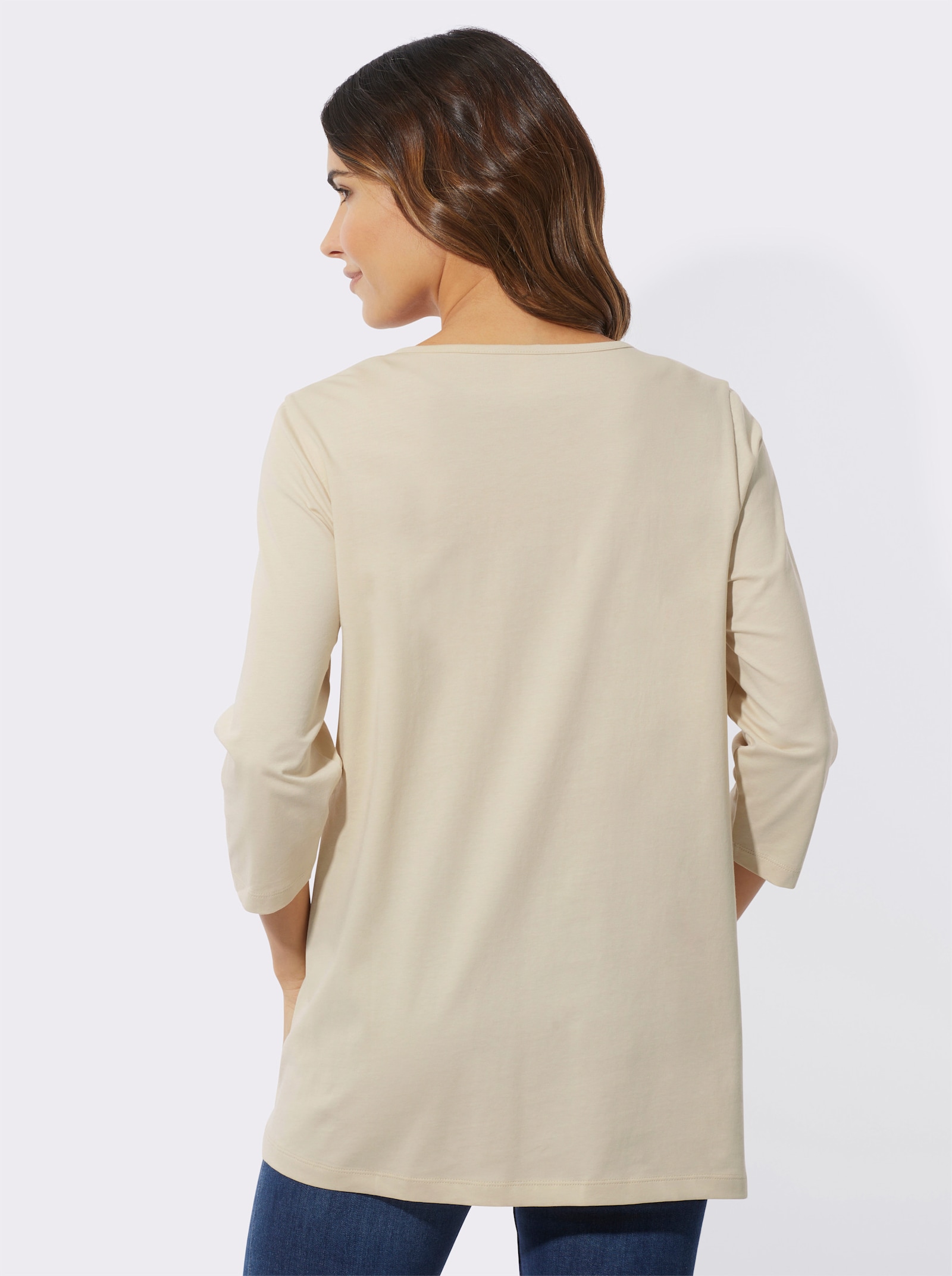 Longshirt mit Herz-Motiv - sand-schoko