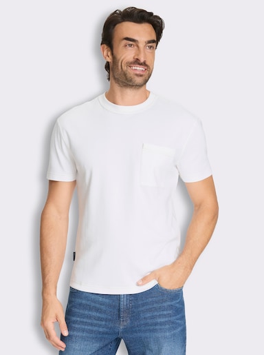 Marco Donati Kurzarmshirt in Interlock-Qualität - ecru