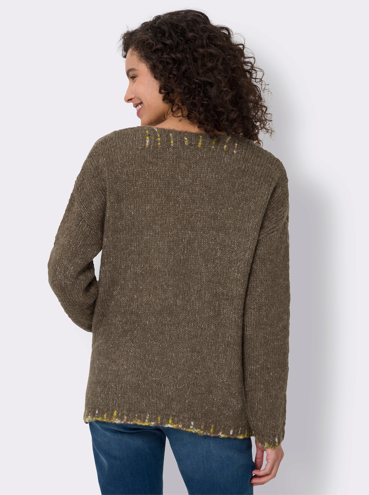 heine Strickjacke - dunkeltaupe-ecru-meliert