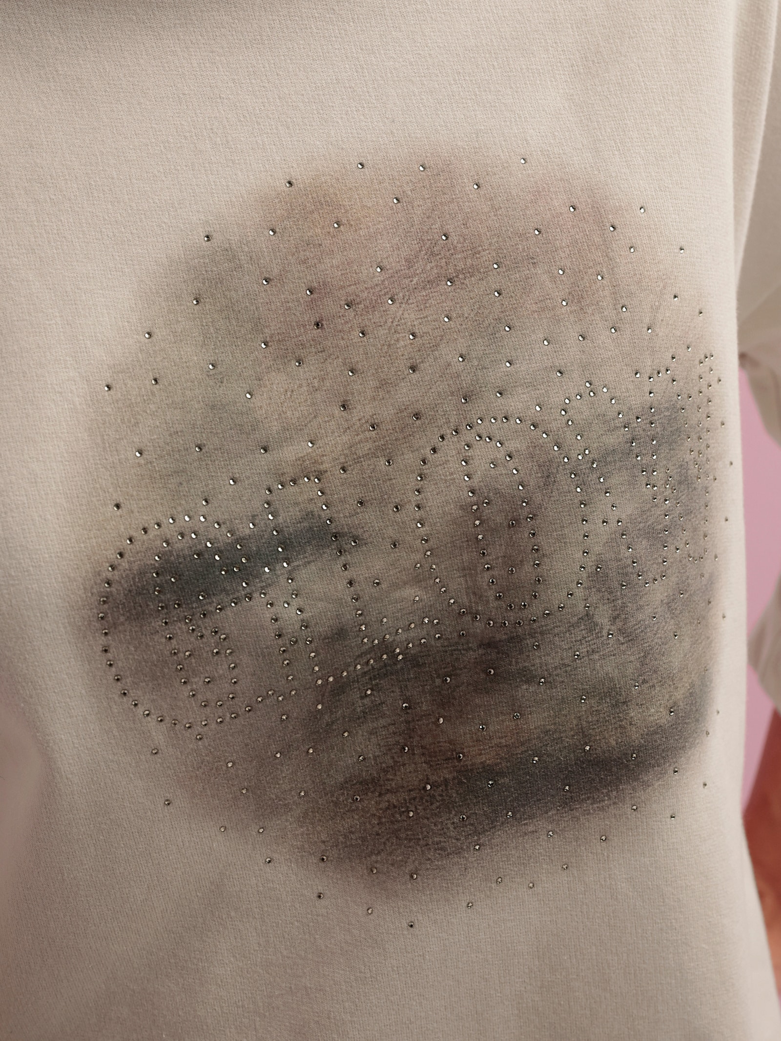 heine Sweatshirt avec pierres brillantes fantaisie - café au lait-kaki imprimé