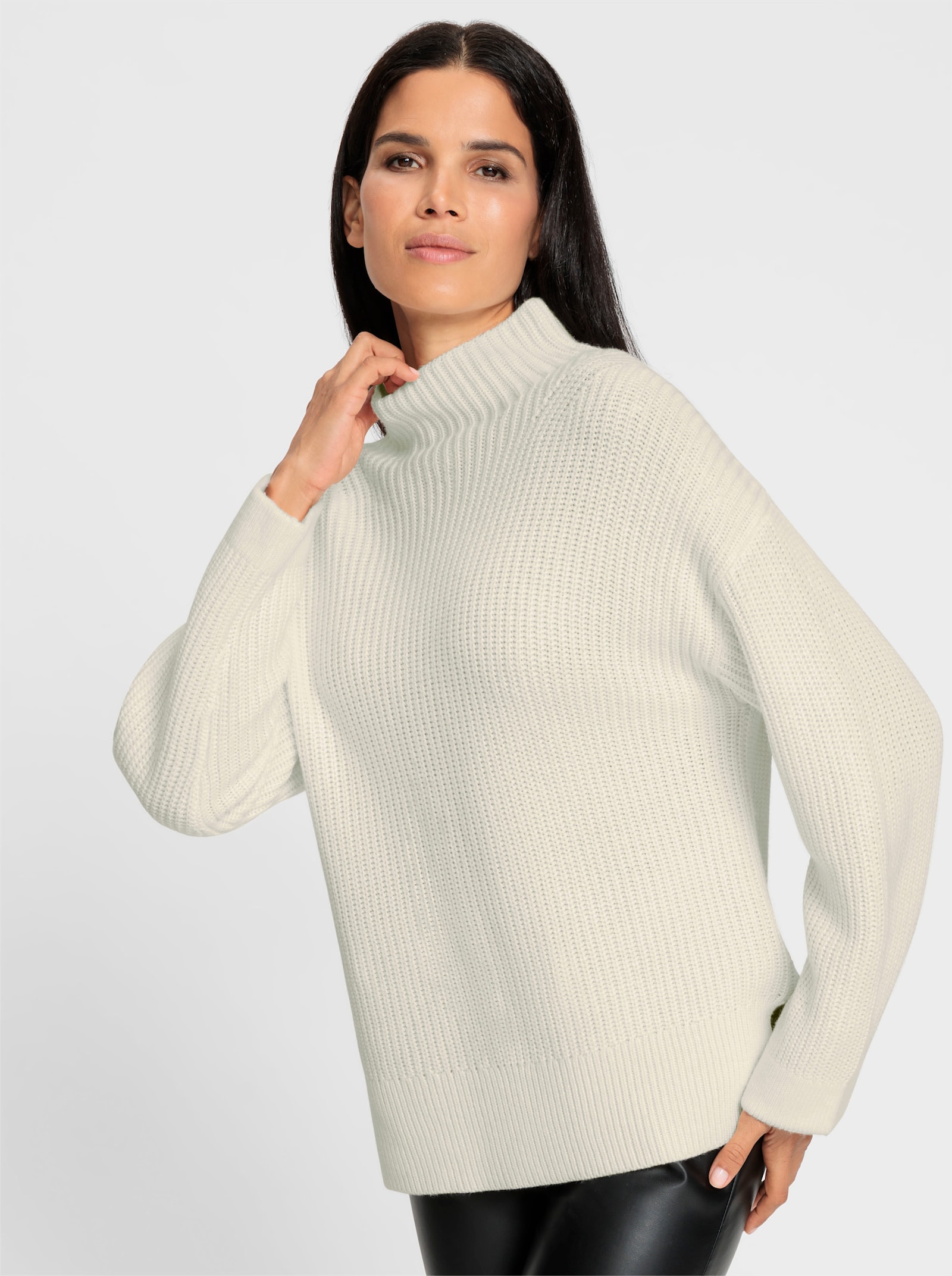 heine Strickpullover mit Seitenschlitzen - ecru
