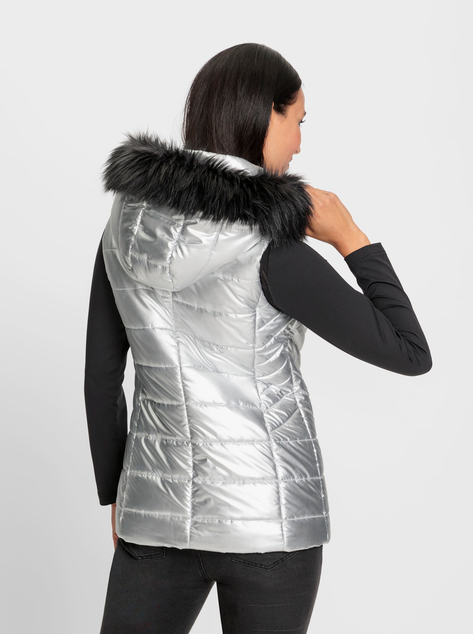 heine Gilet matelassé aspect métallisé - couleur argent