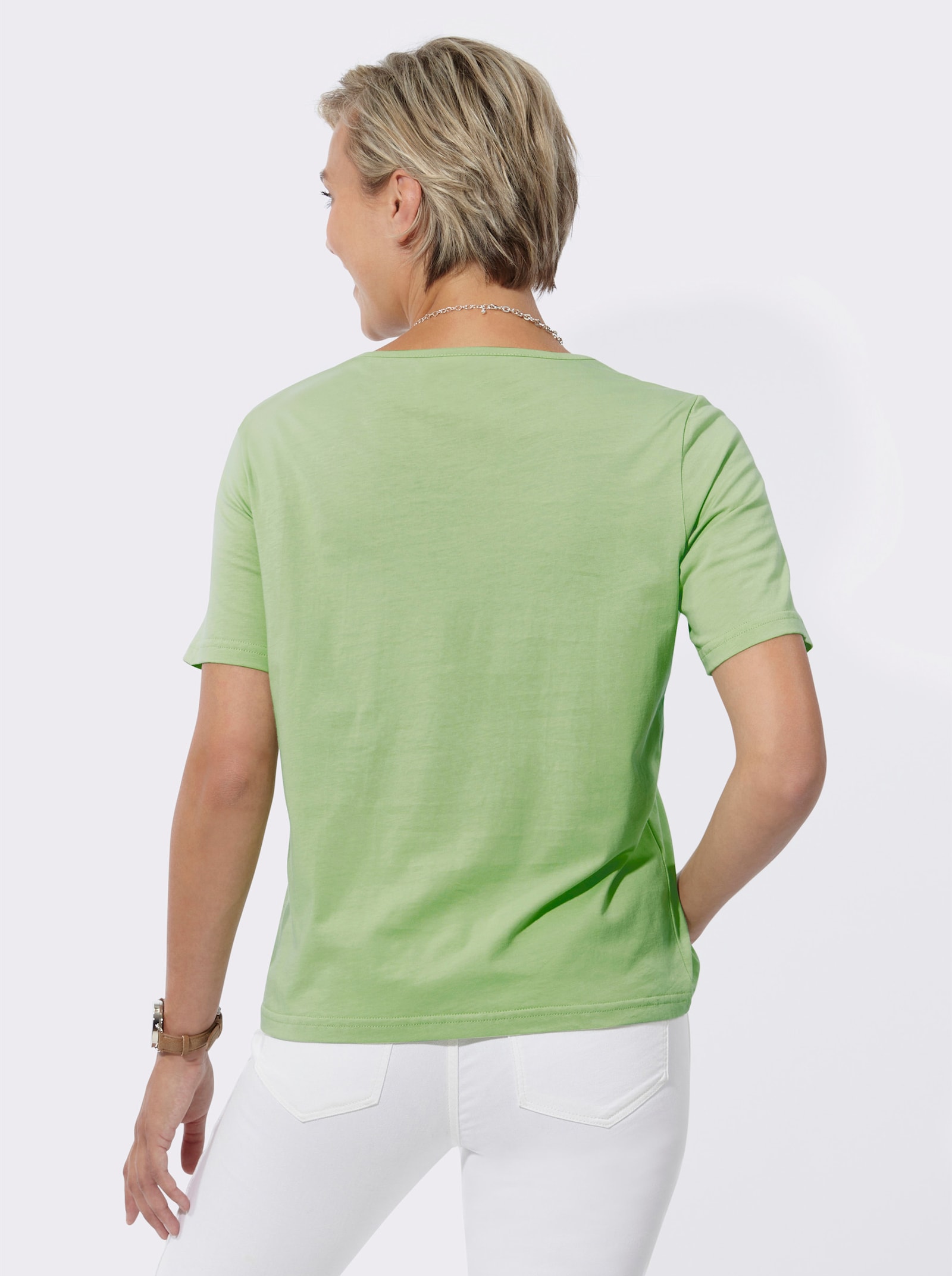 Print-Shirt in Single-Jersey-Qualität - reseda