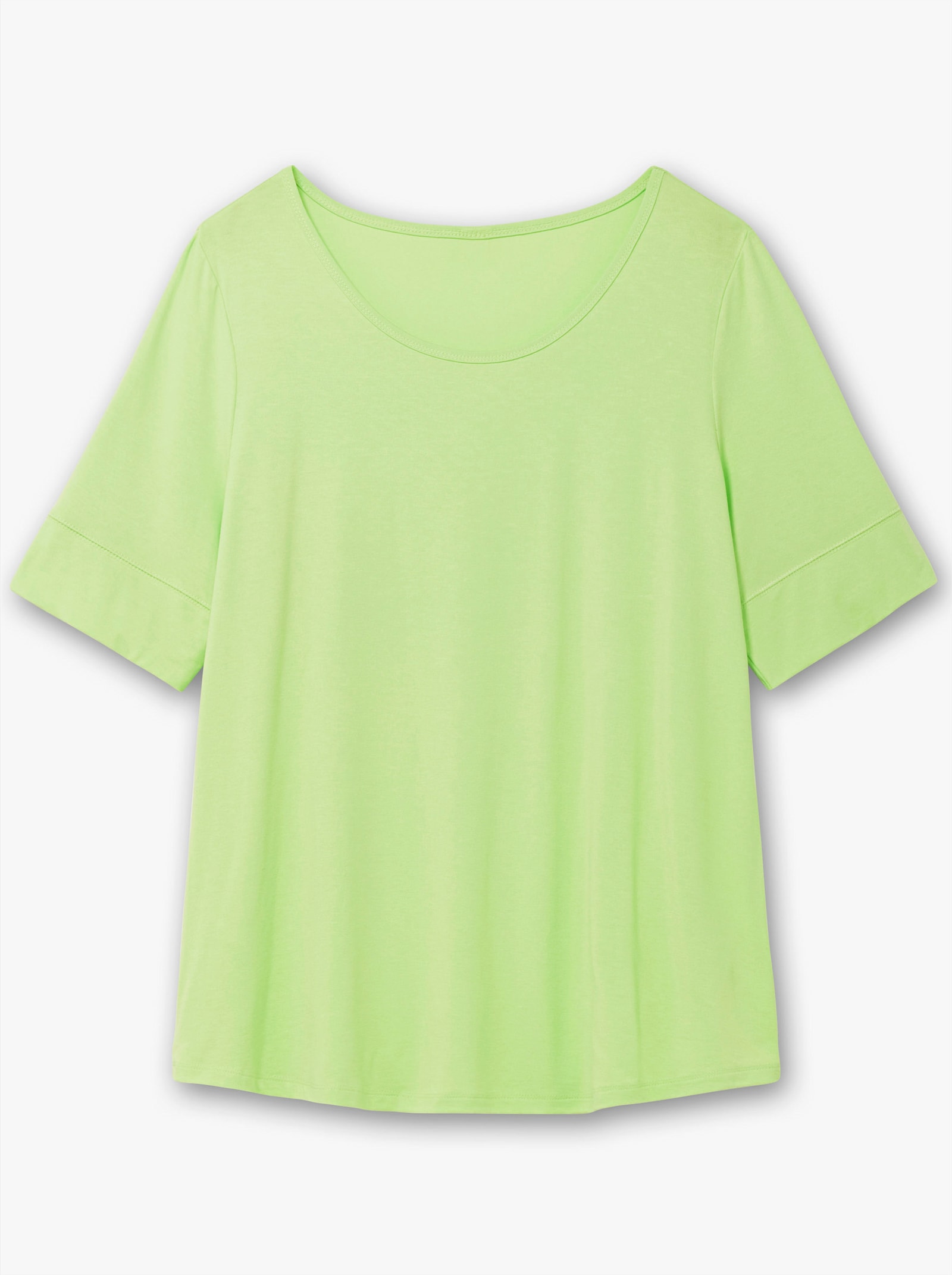 T-Shirt mit zweilagigem Ärmelbündchen - kiwi