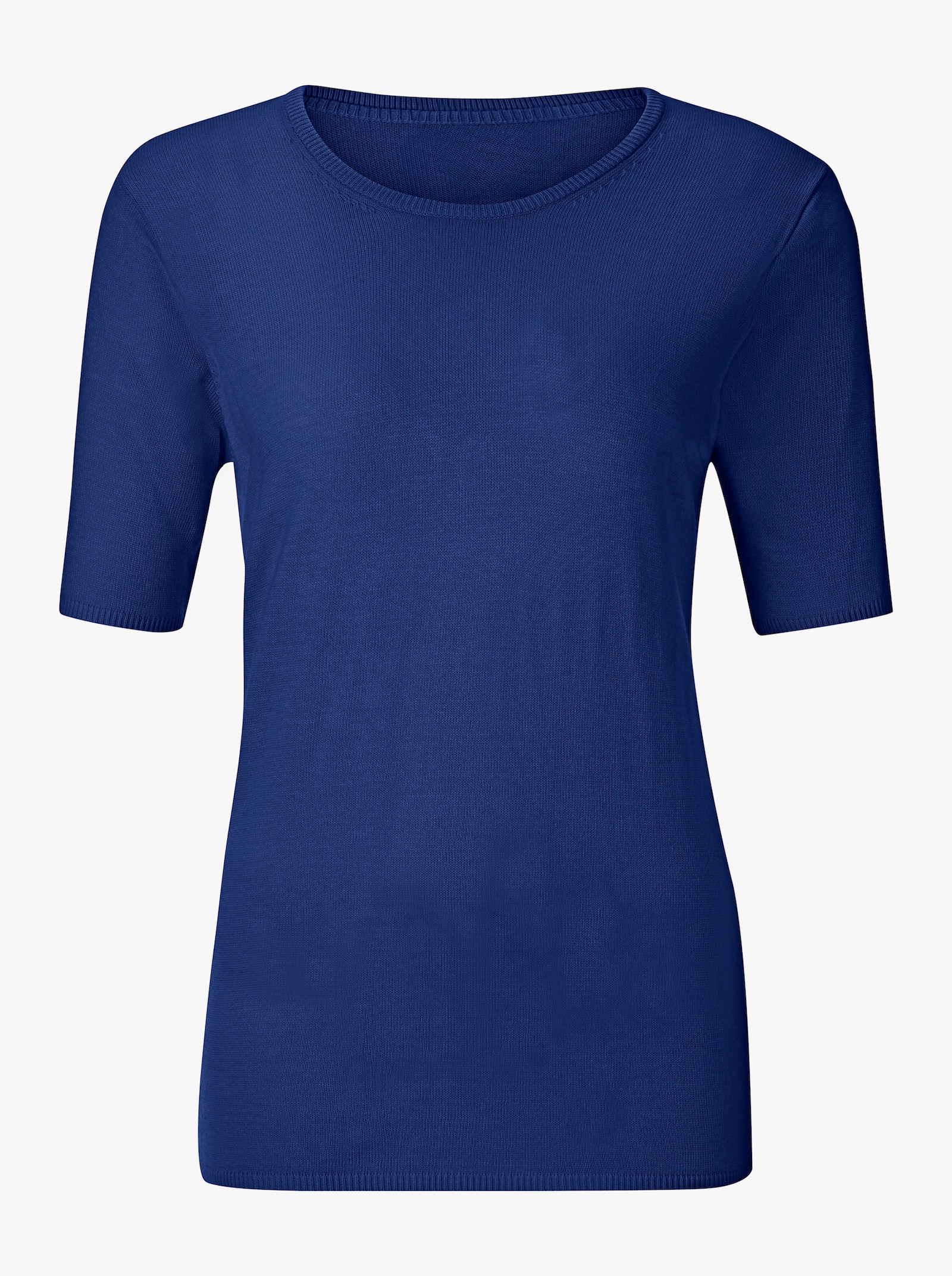 Twin-Set mit gerippten Abschlüssen - royalblau