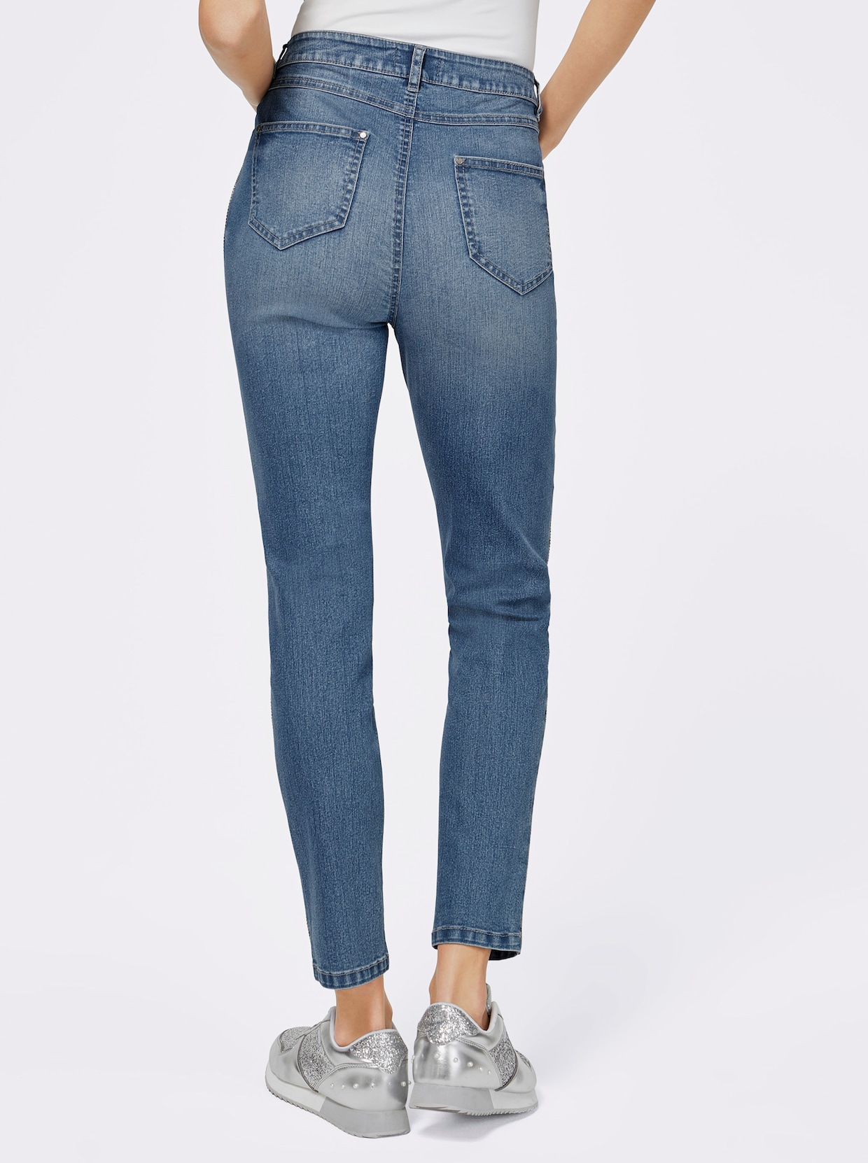 Gerade Jeans - blue-stone-washed