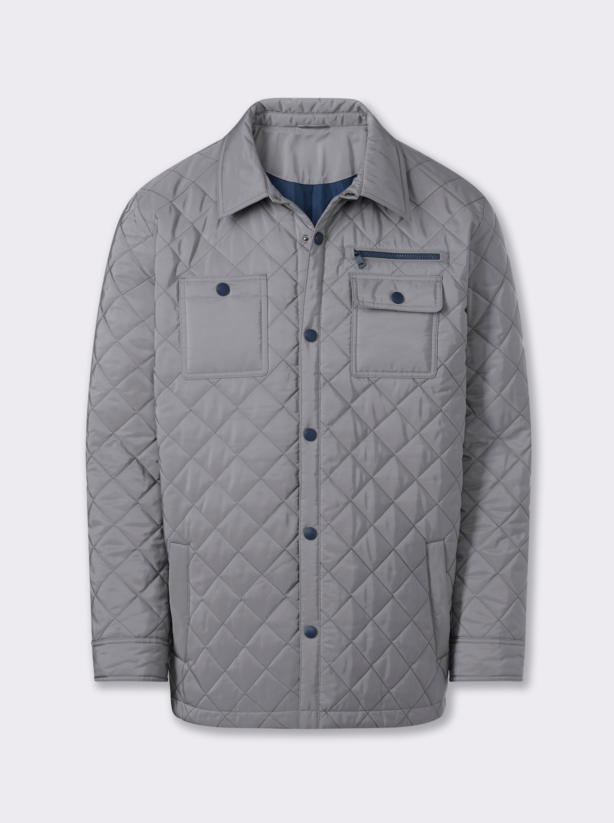 Marco Donati Steppjacke mit insgesamt 8 Taschen - steingrau