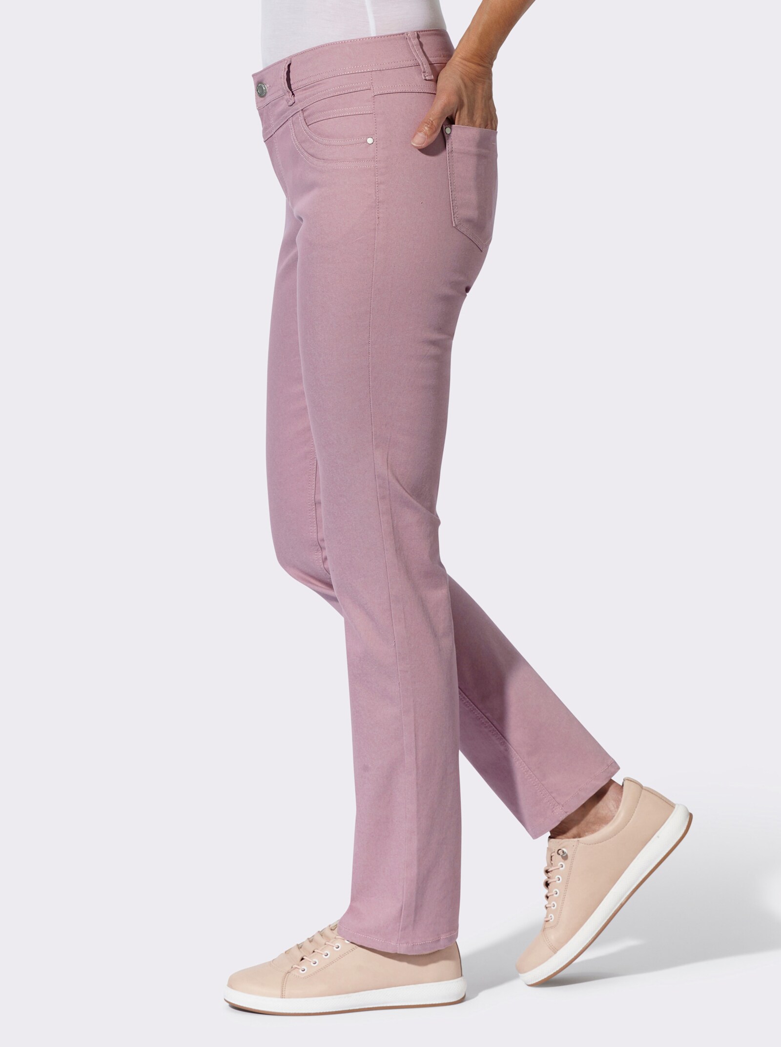  Gerade Jeans mit dezenter Waschung - mauve