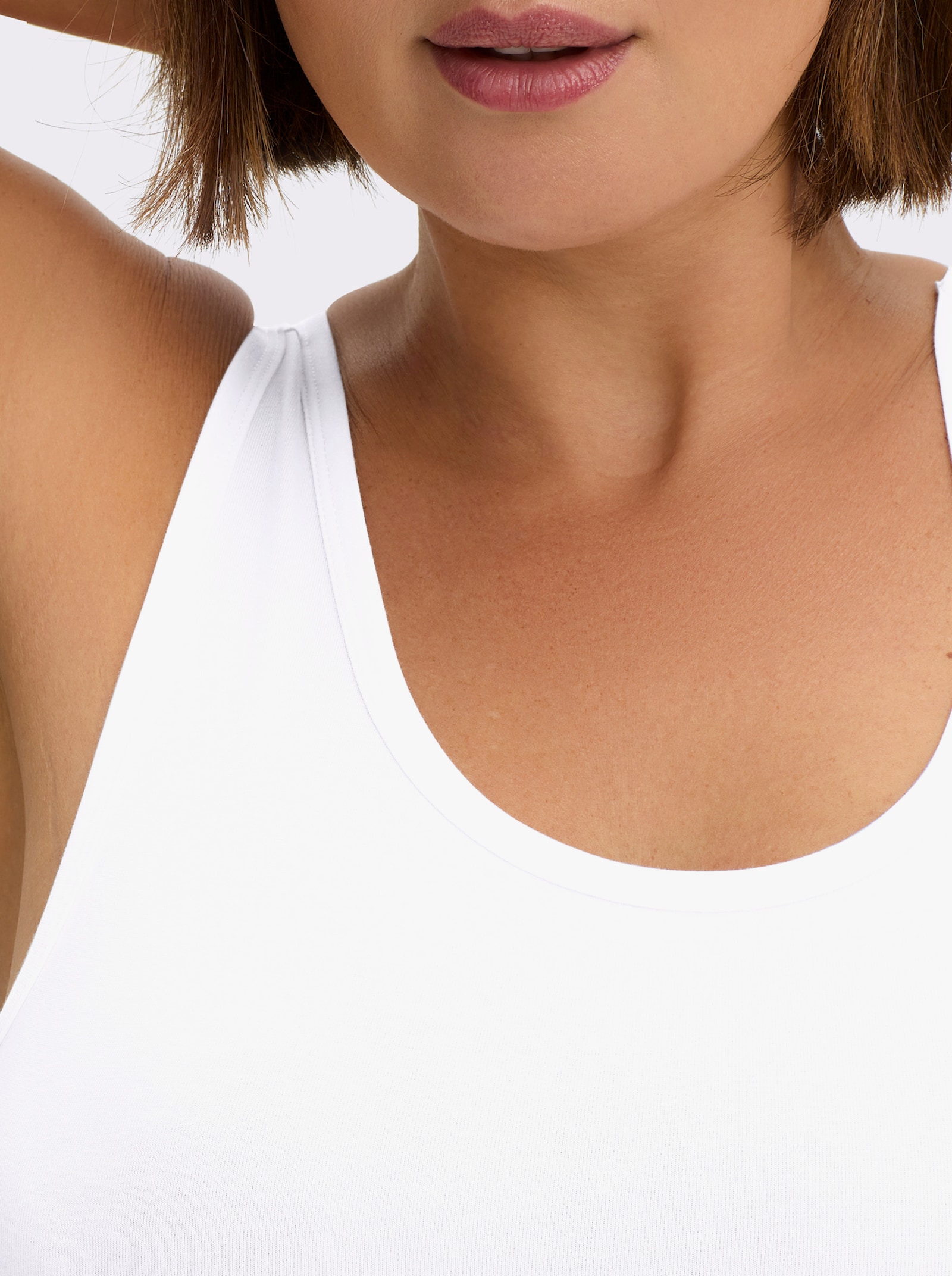 wäschepur Achseltop mit breiten Trägern - 3 Stück weiß