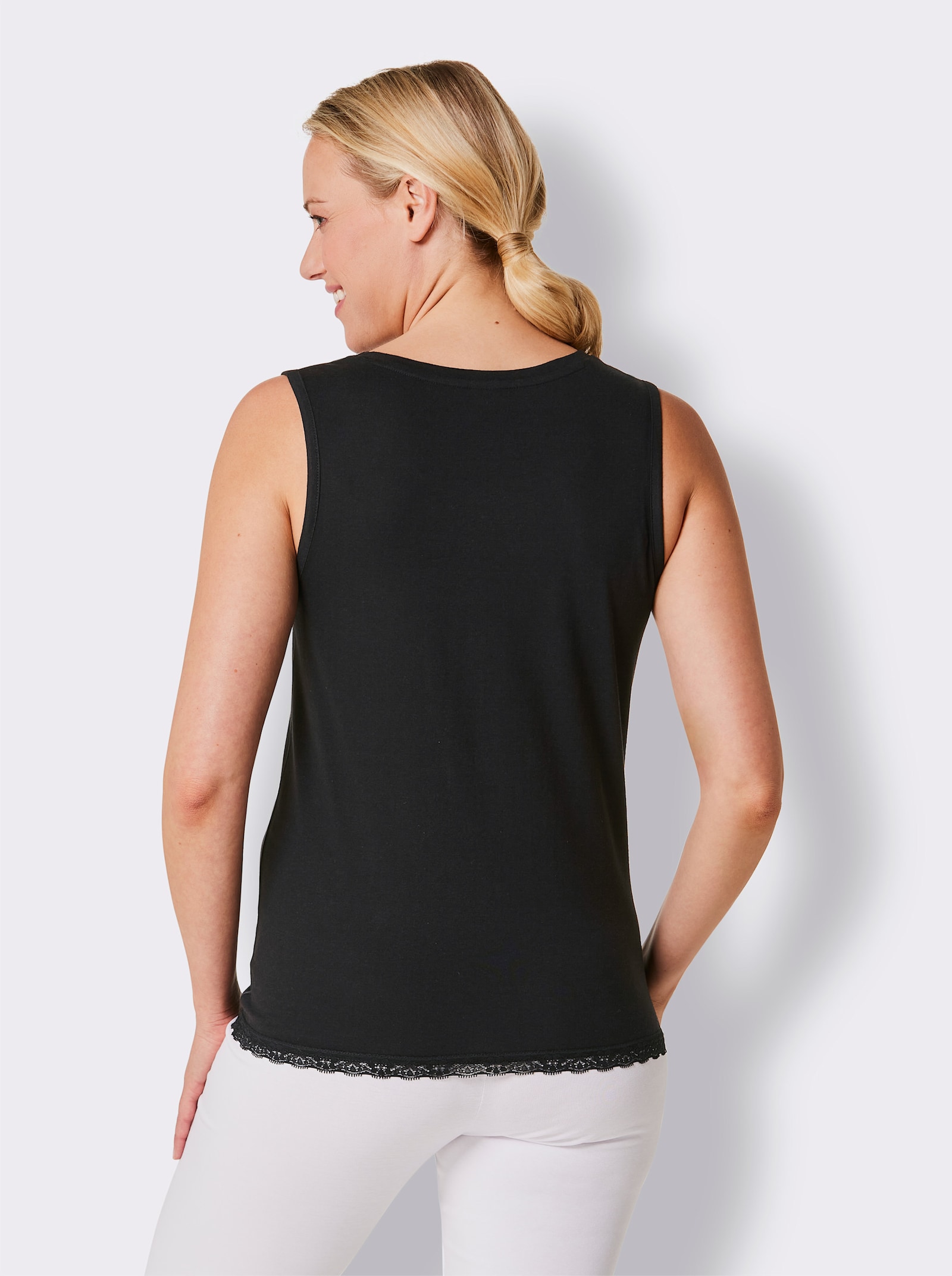 wäschepur Pyjama-Shirt - zwart