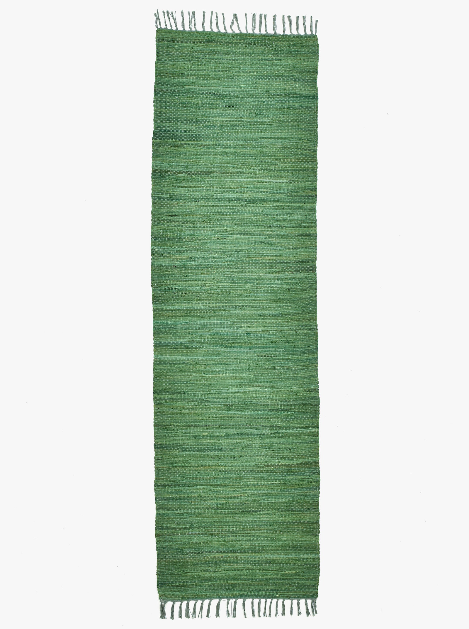 Theko Handwebteppich - dunkelgrün