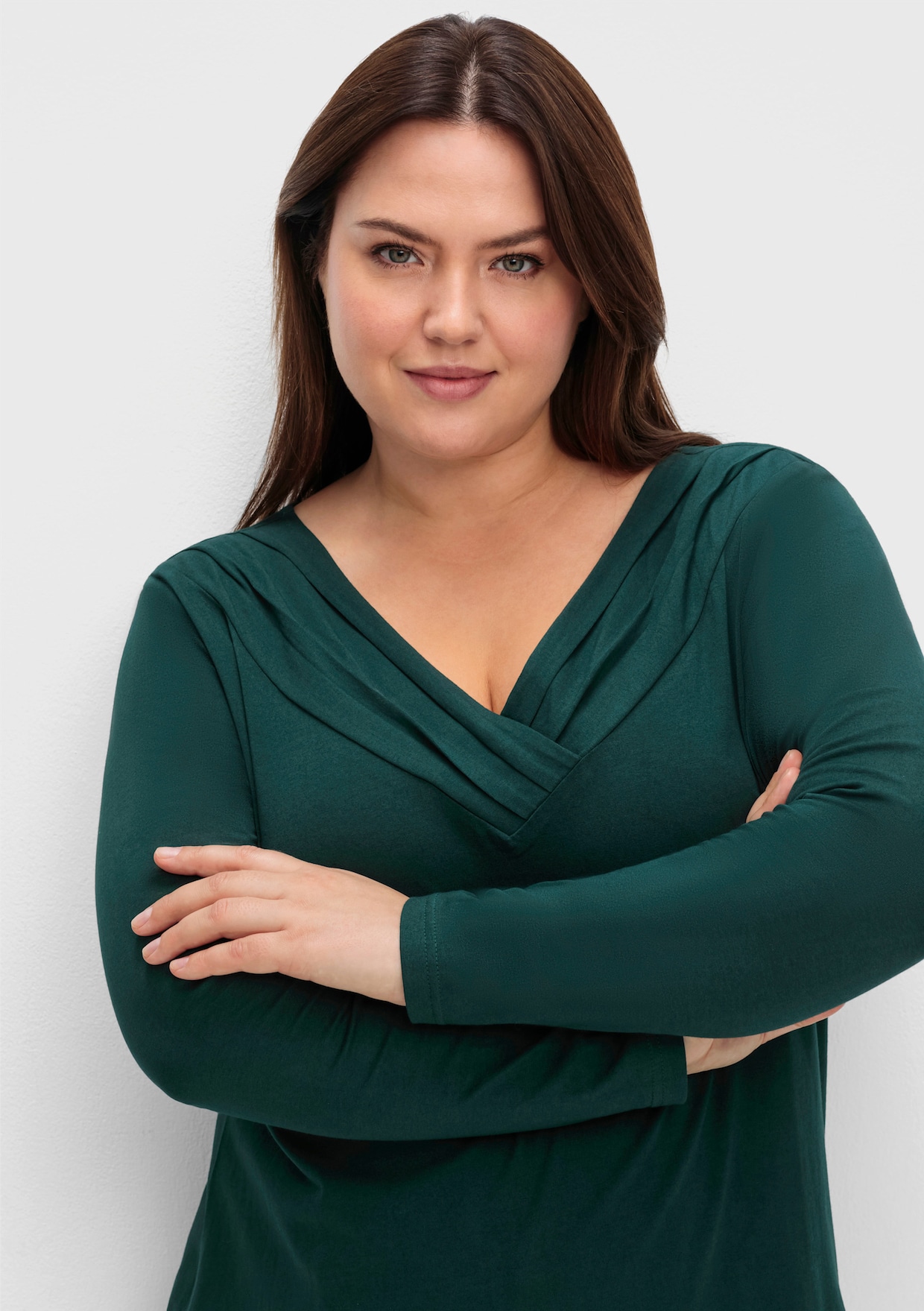sheego by Joe Browns Shirt met lange mouwen - diepgroen