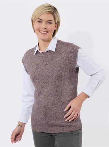 Pullunder in Melange-Optik - marine-papaya-meliert