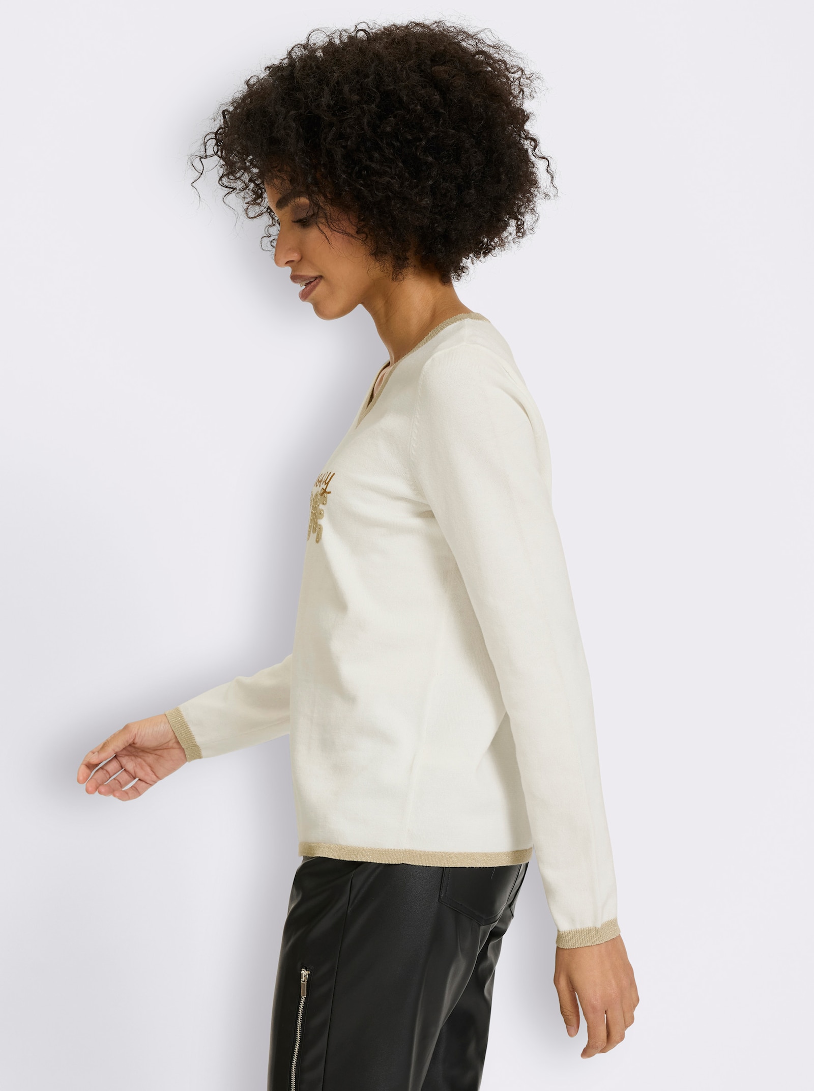 heine Pullover mit Glanzdetails - ecru