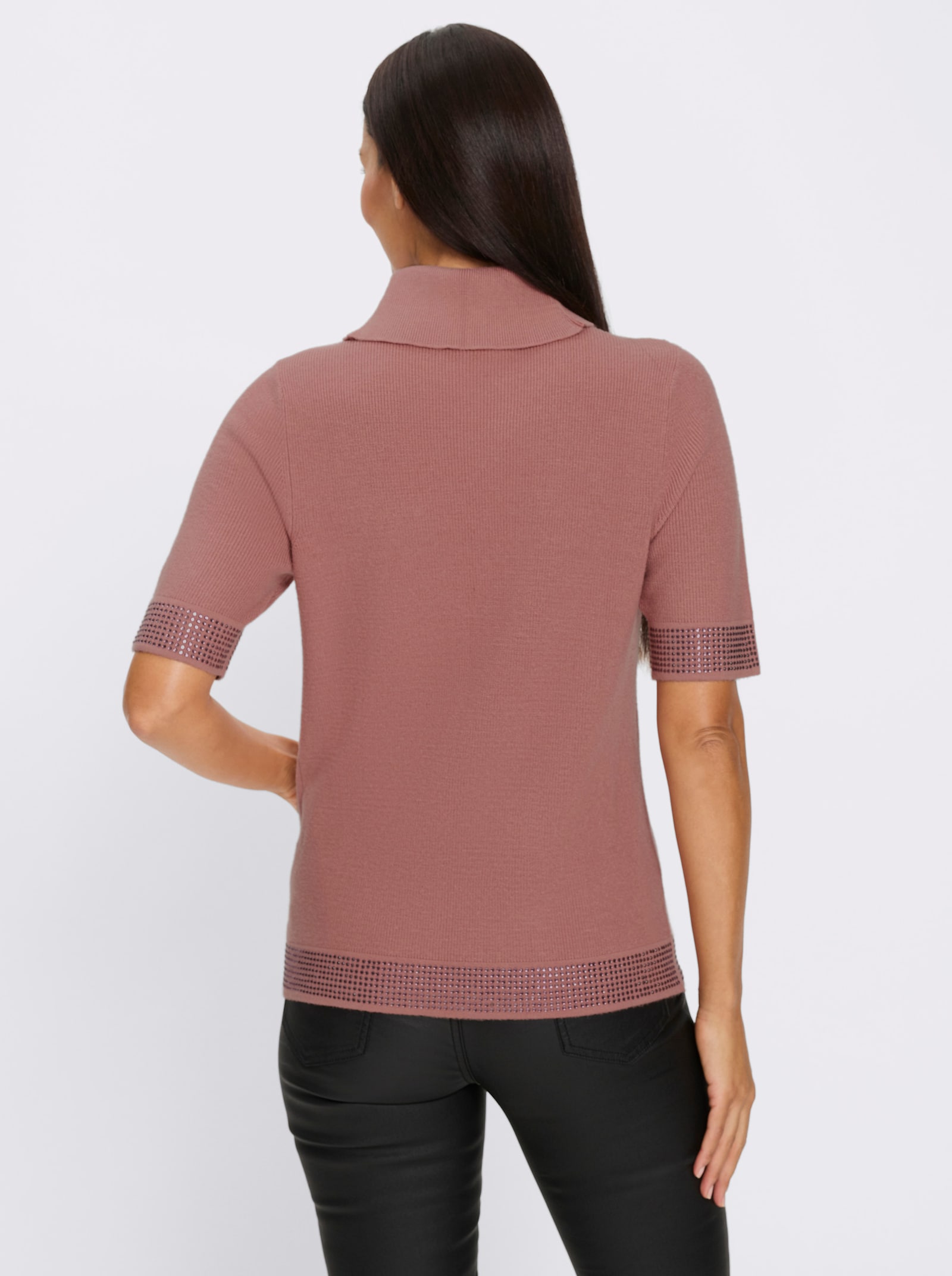 heine Rollkragenpullover mit Glitzereffekten - rosenholz