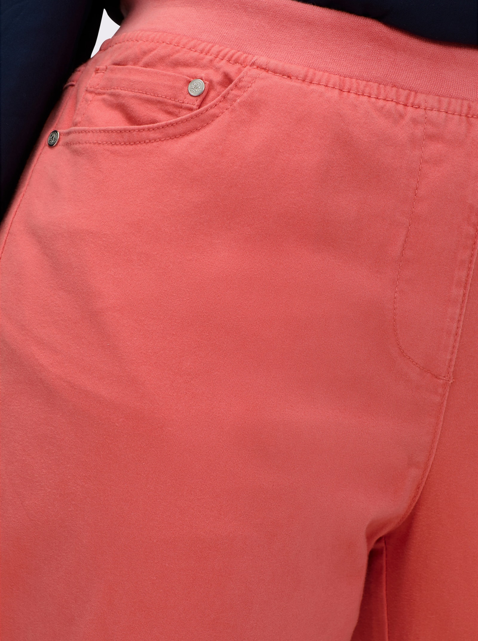 7/8-Jeans mit Jersey-Bund in softer Qualität - koralle