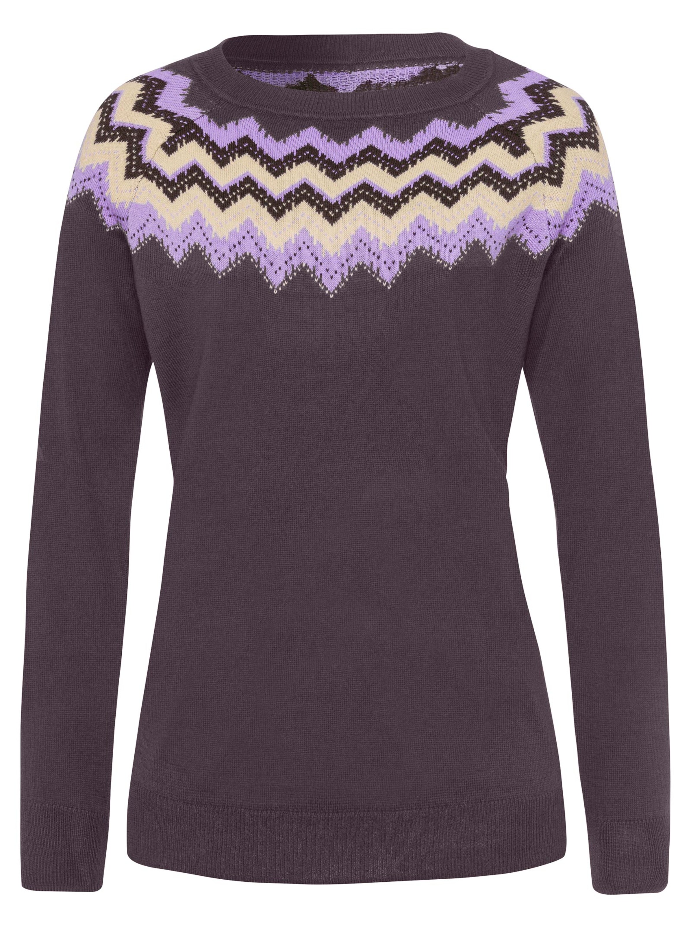 Pullover - aubergine-gemustert