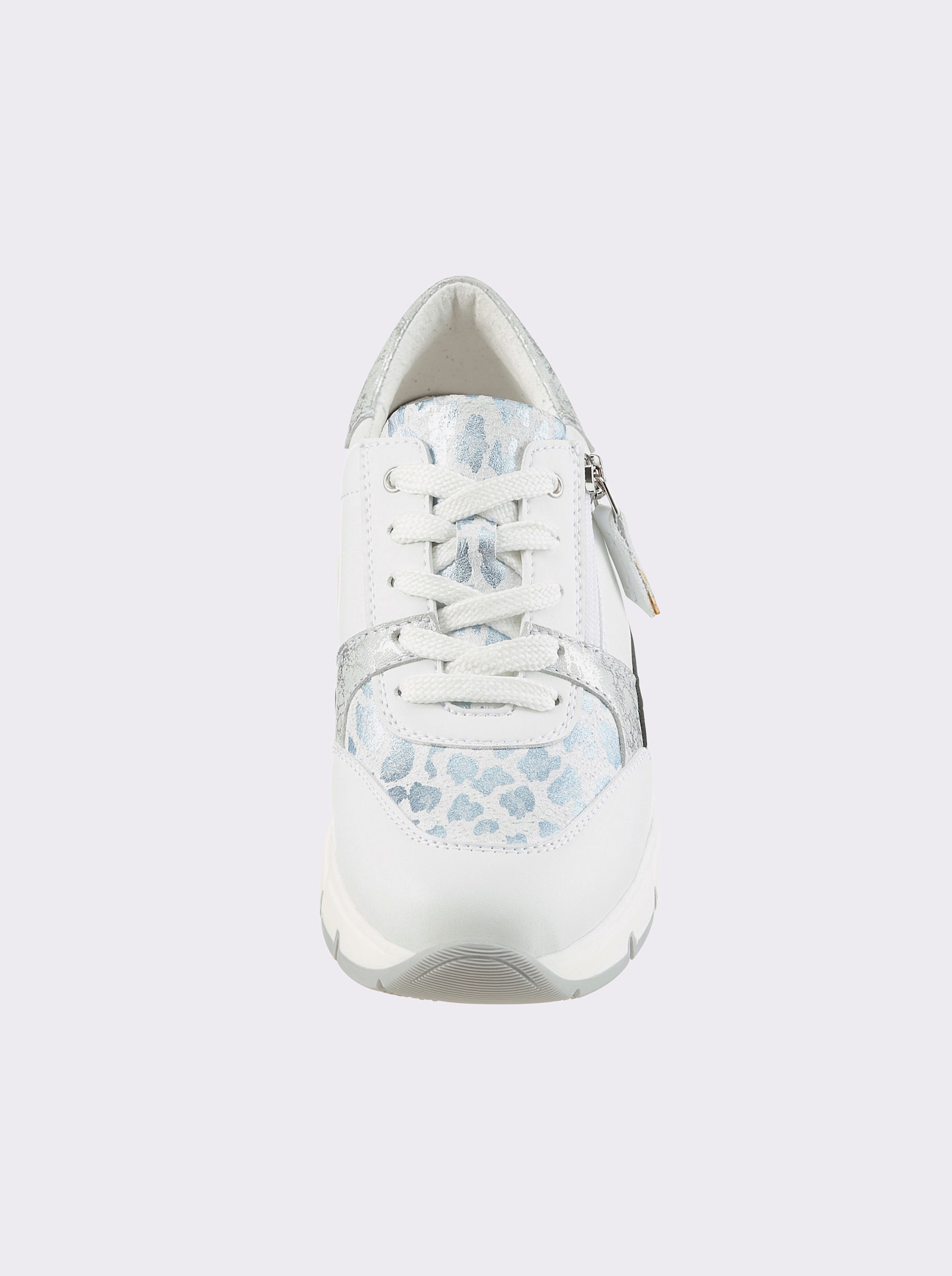 airsoft modern+ Sneaker mit Leo-Muster - weiß-eisblau
