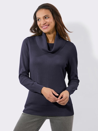 Rollkragenpullover aus weichem Feinstrick - marine