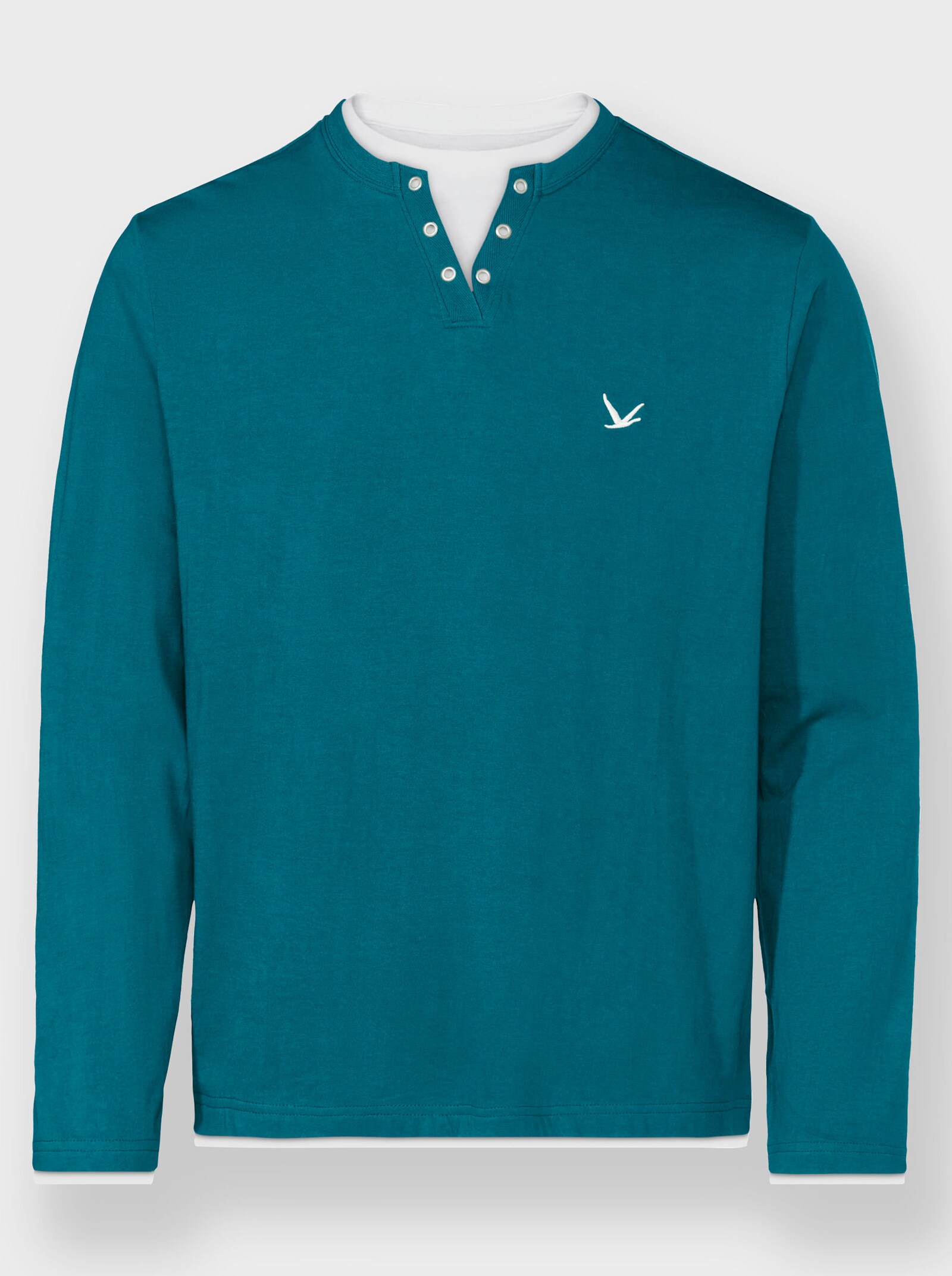 Catamaran Langarmshirt im Doppelpack - jeansblau + aquapetrol