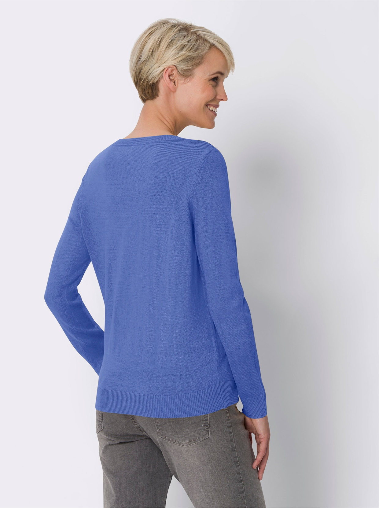 Pullover met ronde hals - bleu