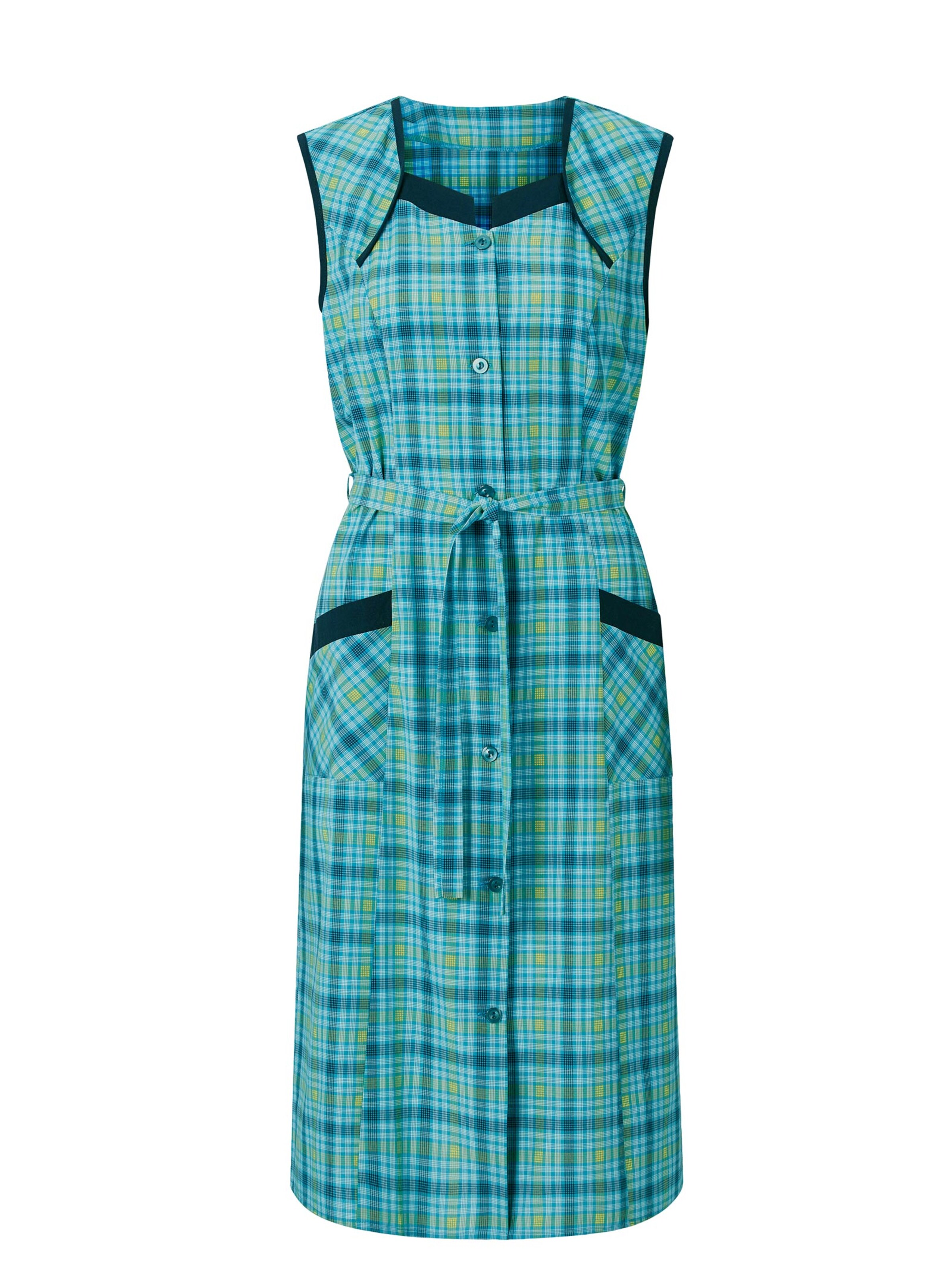 Schürze - türkis-kariert