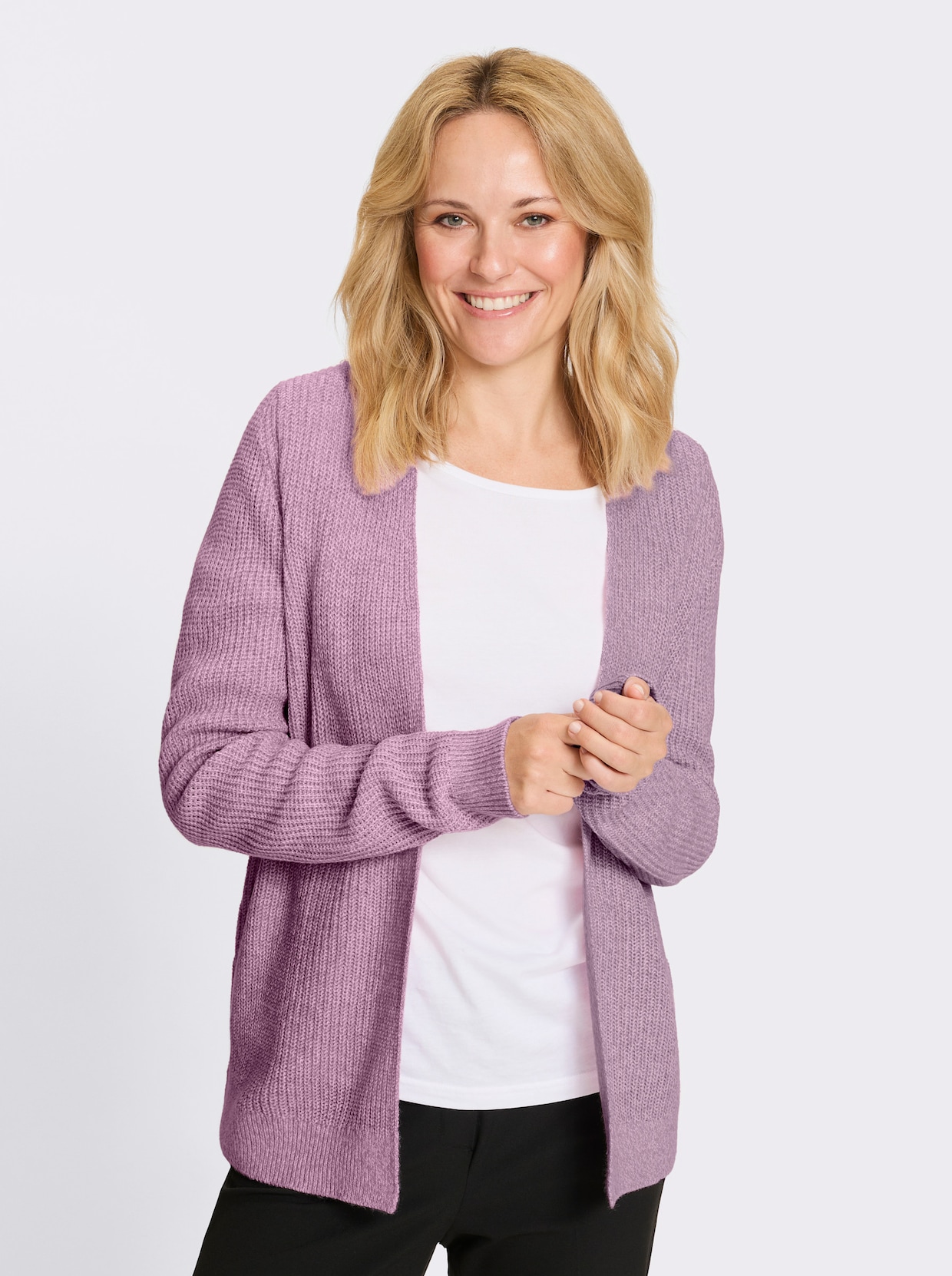 Strickjacke - orchidee-ecru-meliert